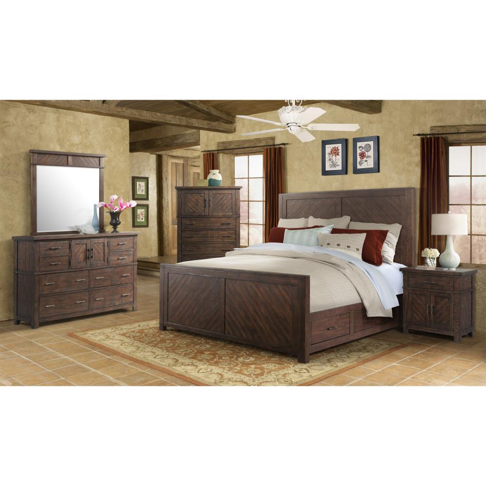 Dex Queen Walnut Brown Platform Storage 3PC Bedroom Set