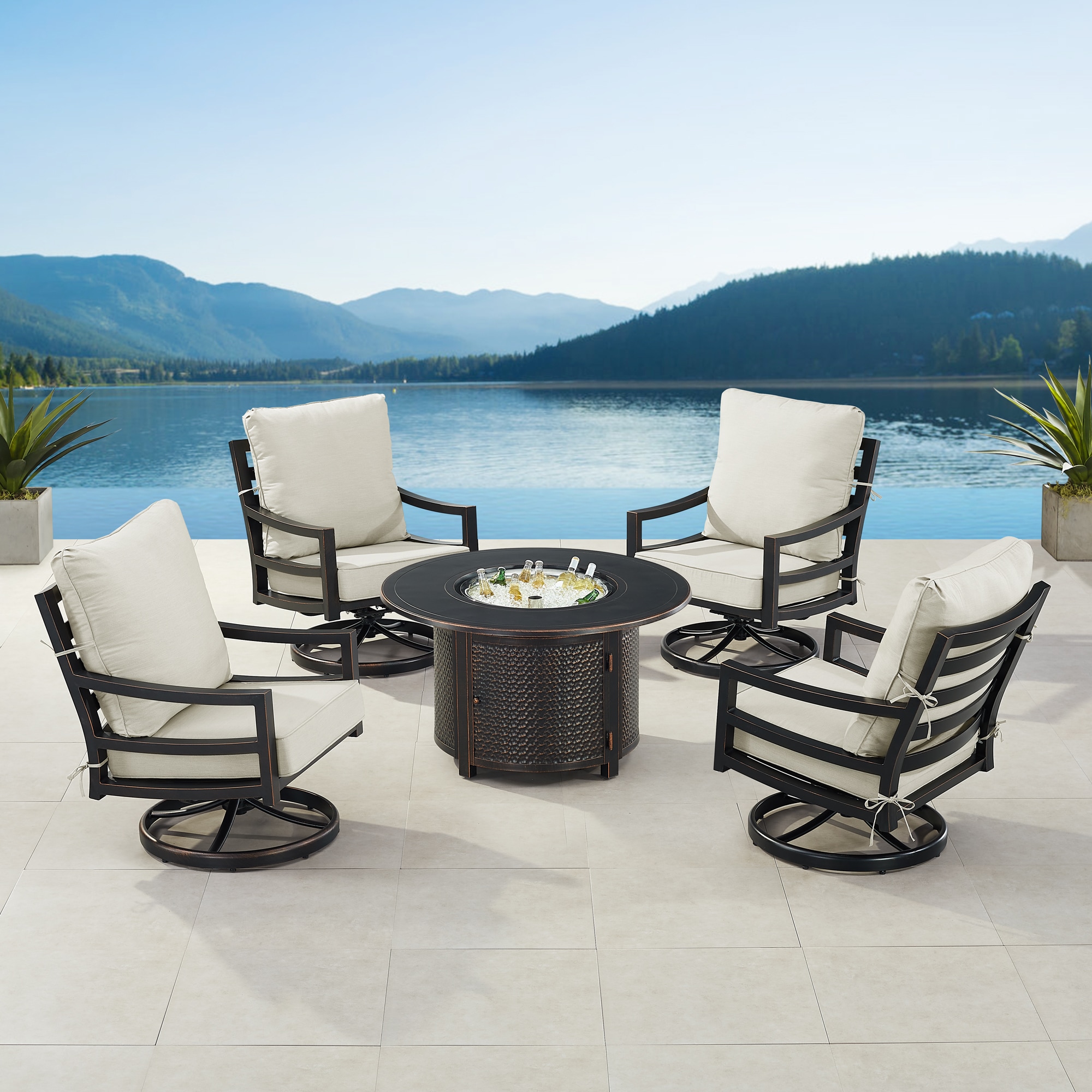 Oakland Living HUDSON4CHMATERALGCU Patio-Conversation-Sets - View #3