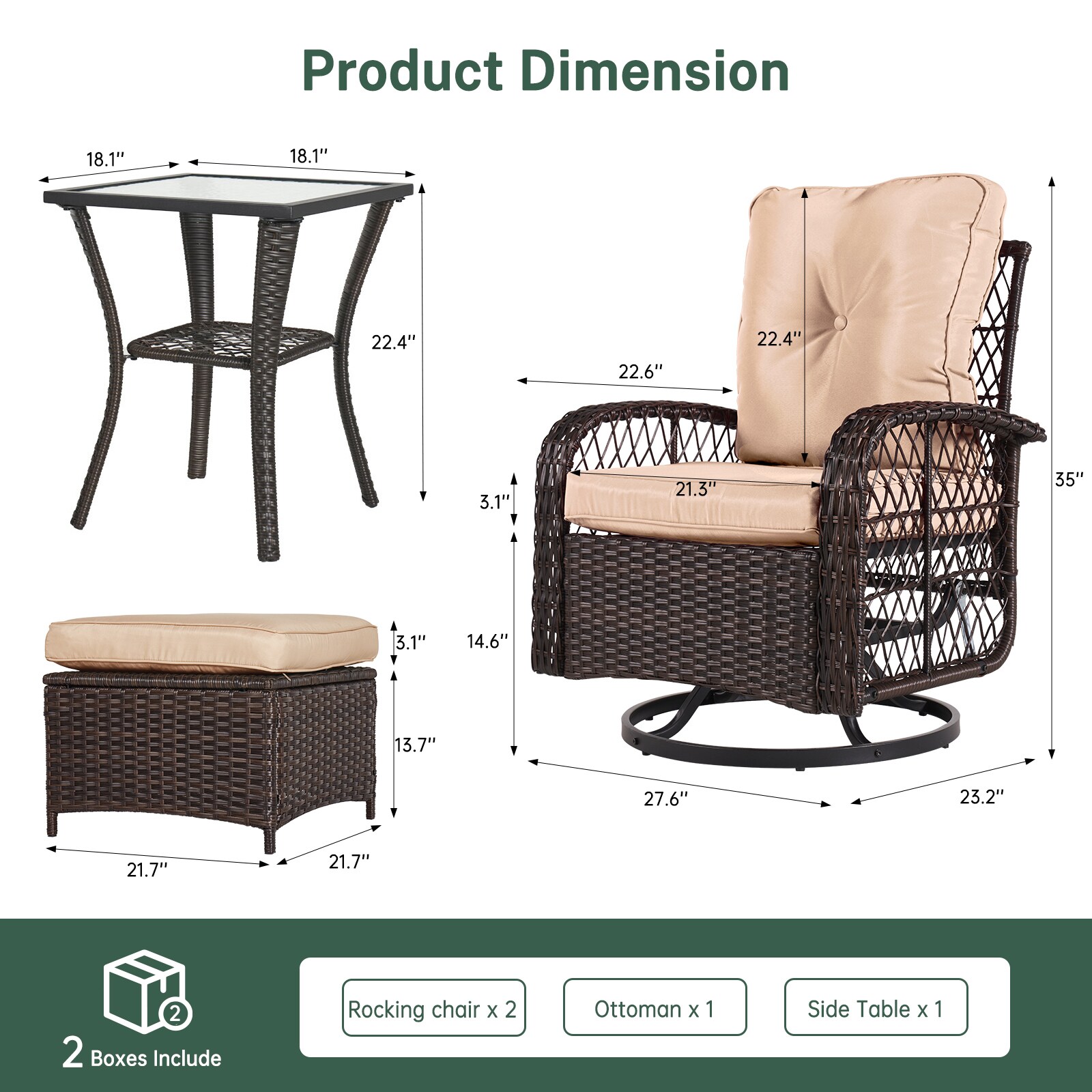 AOXUN LG-036BG-38BG Patio-Conversation-Sets - View #7