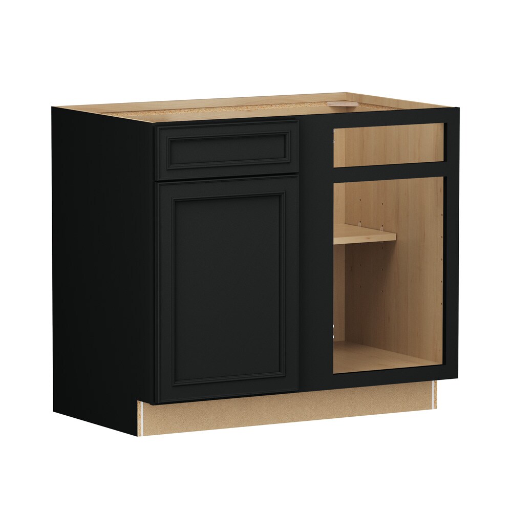 Shenandoah Irvington 42-in W x 34.5-in H x 24-in D Black Painted Blind Base Fully Assembled Cabinet Recessed Panel Miter