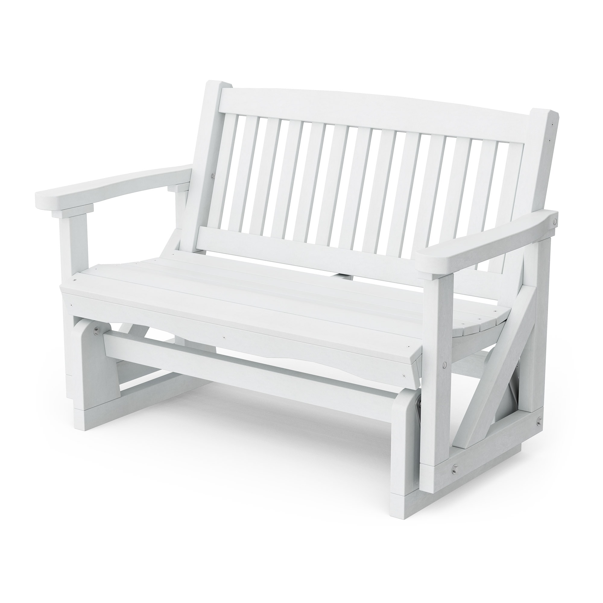 Wildridge LCC-207-BW Classic 2 -person White HDPE Outdoor Glider