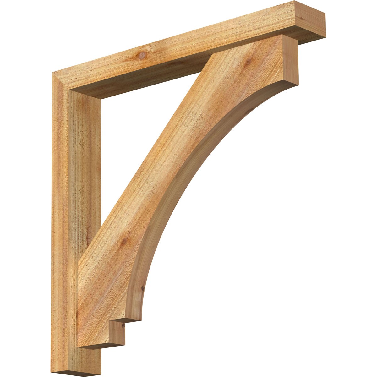 Ekena Millwork 1462626 Imperial Block Rough Sawn Bracket with Offset Brace 4-in x 26-in x 26-in Western red cedar Brown Wood Standard bracket