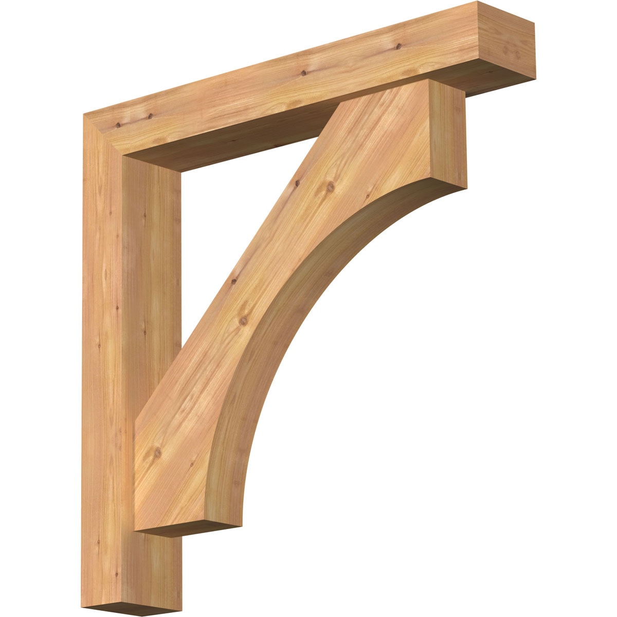 Ekena Millwork 1464458 Westlake Block Smooth Bracket with Offset Brace Western Red Cedar Wood Standard Bracket