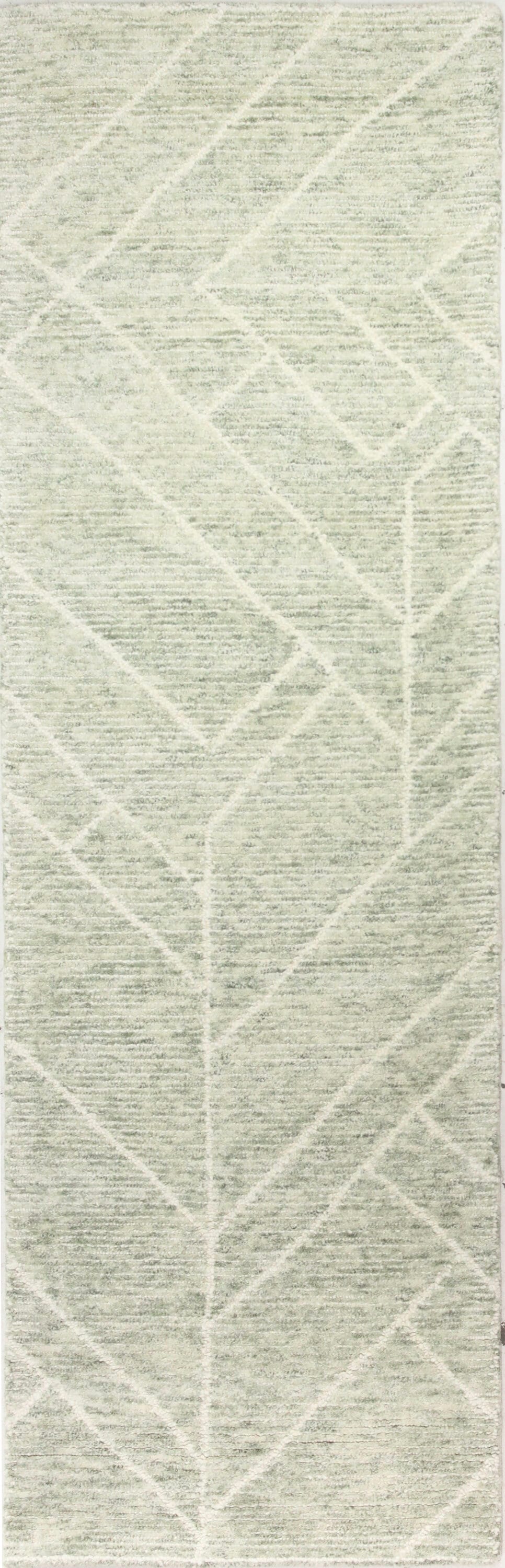 Bashian 649652295275 3 X 8 (ft) Wool Celery Indoor Geometric Moroccan Runner Rug