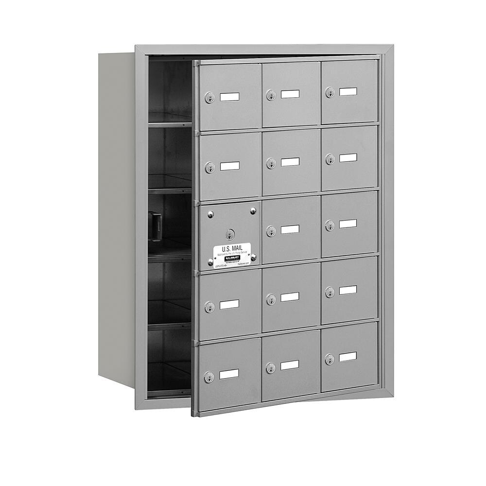 SALSBURY INDUSTRIES 3615AFP Recessed Mount Gray Metal Extra Large Lockable Cluster Mailbox