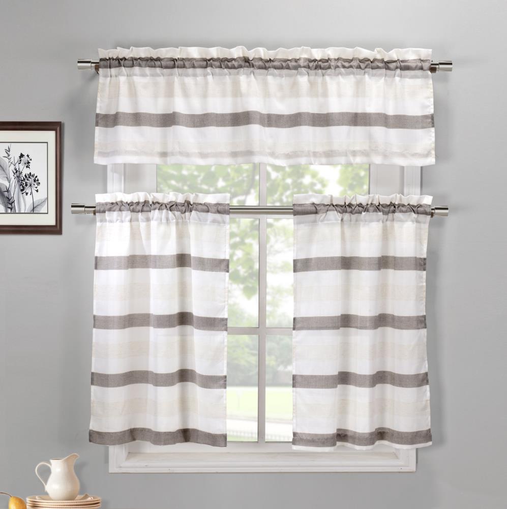 Duck River Textile AKUA 12729D=12 15-in Coffee-linen Light Filtering Standard Lined Rod Pocket Curtain Panel Pair