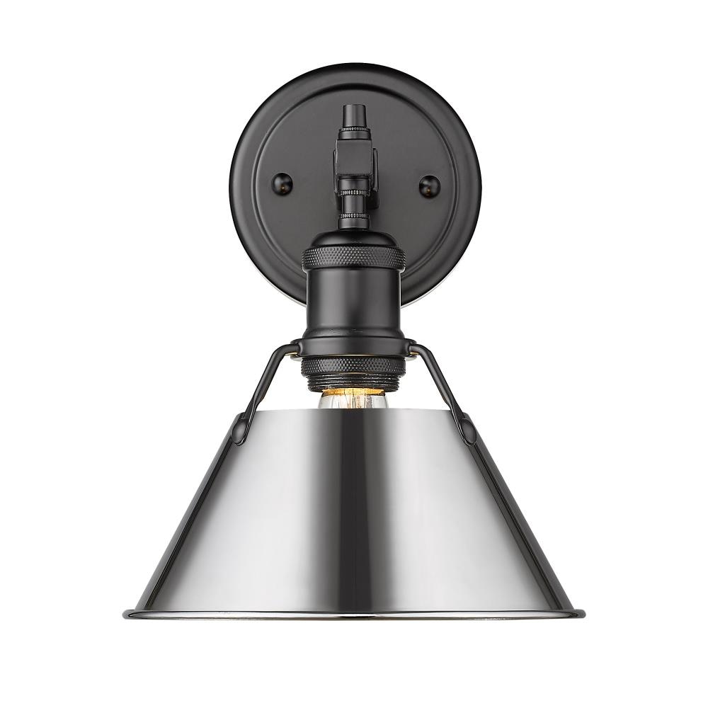 Golden Lighting 3306-BA1 BLK-CH Orwell 7.5-in 1 -Light Matte Black Transitional Vanity light