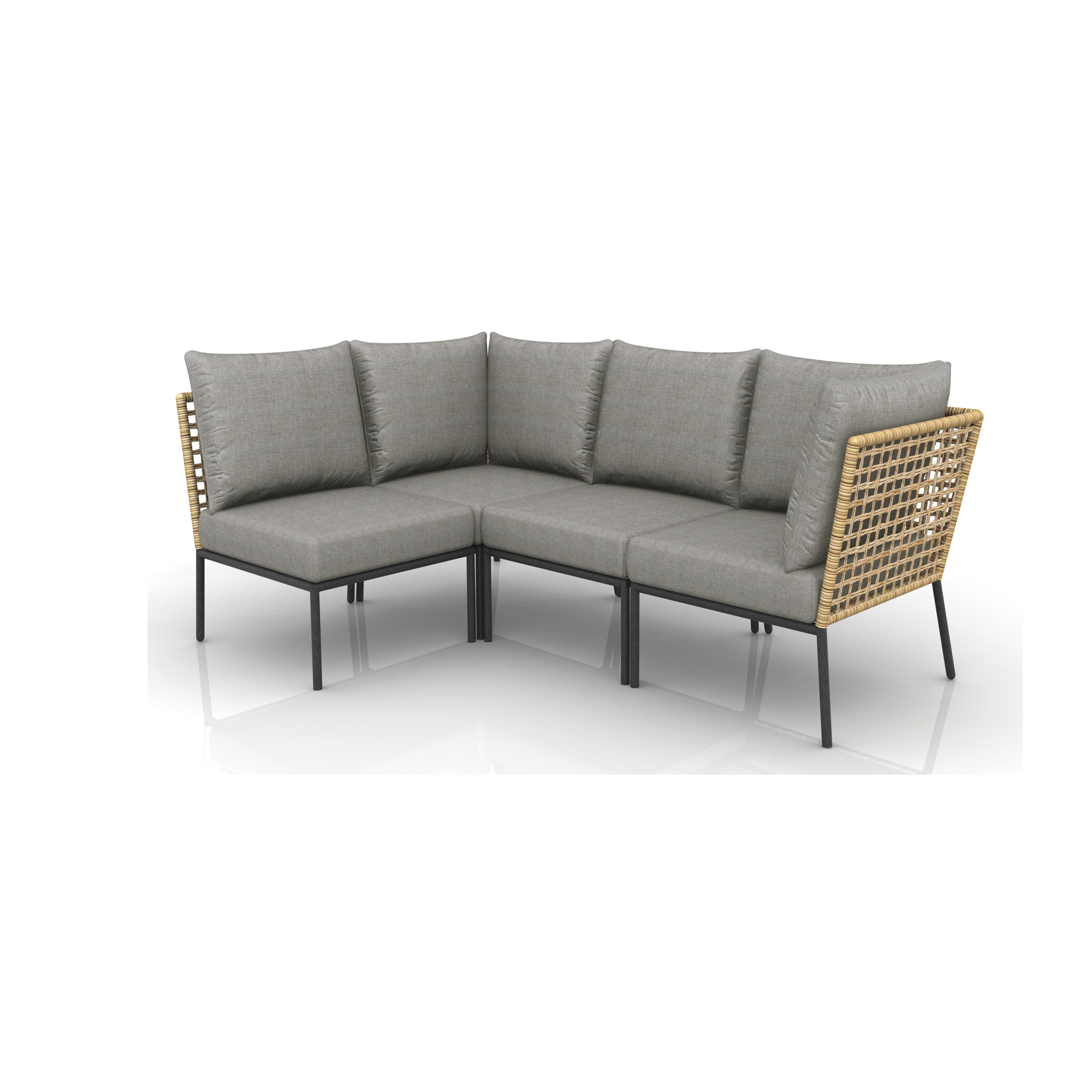 in department Conversation Patio Set Wicker Sets Conversation with Cushions the at Patio Gray Origin 21 Clairmont 4-Piece