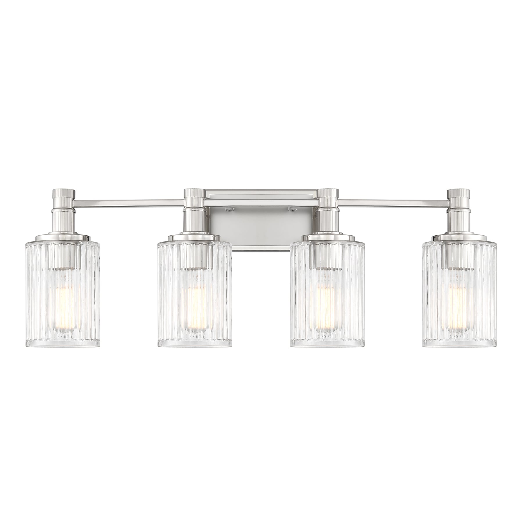 Savoy House 8-1102-4-146 Concord 4-Light Bathroom Light in Silver Polished Nickel 30.75-in 4 -Light Polished Chrome Vintage Vanity light