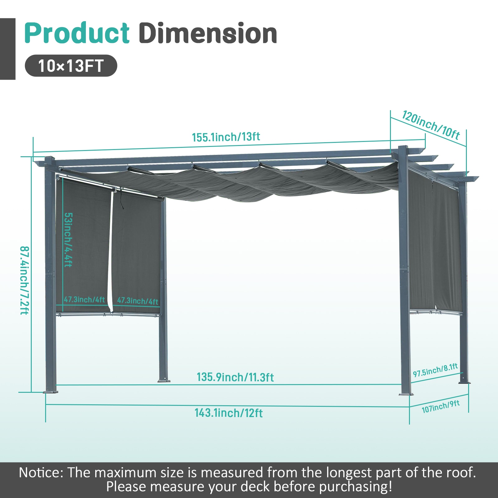Aoodor A057-PDYCG Pergolas-2 - View #2