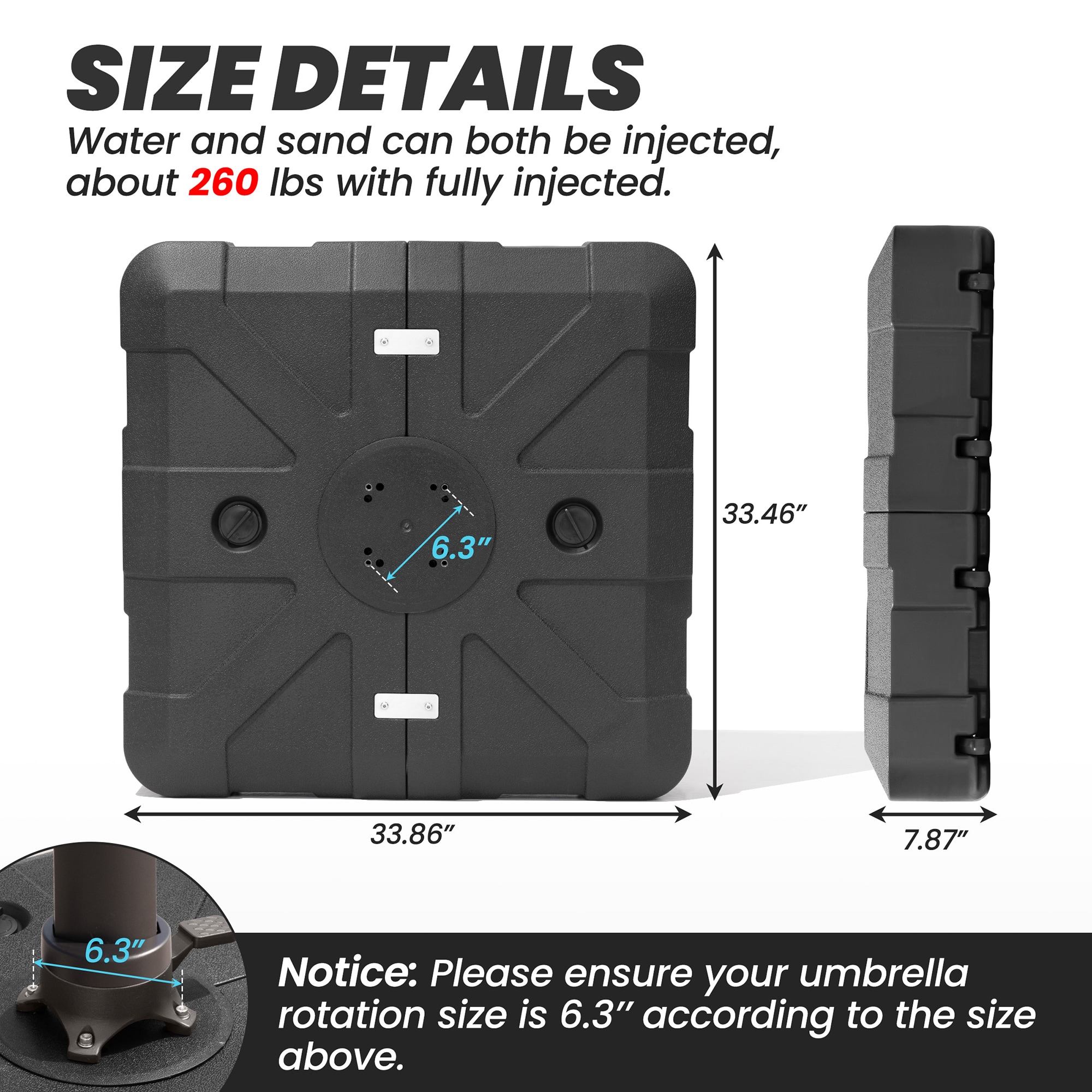 Crestlive Products CL-UB024BLK Umbrella-Bases - View #3
