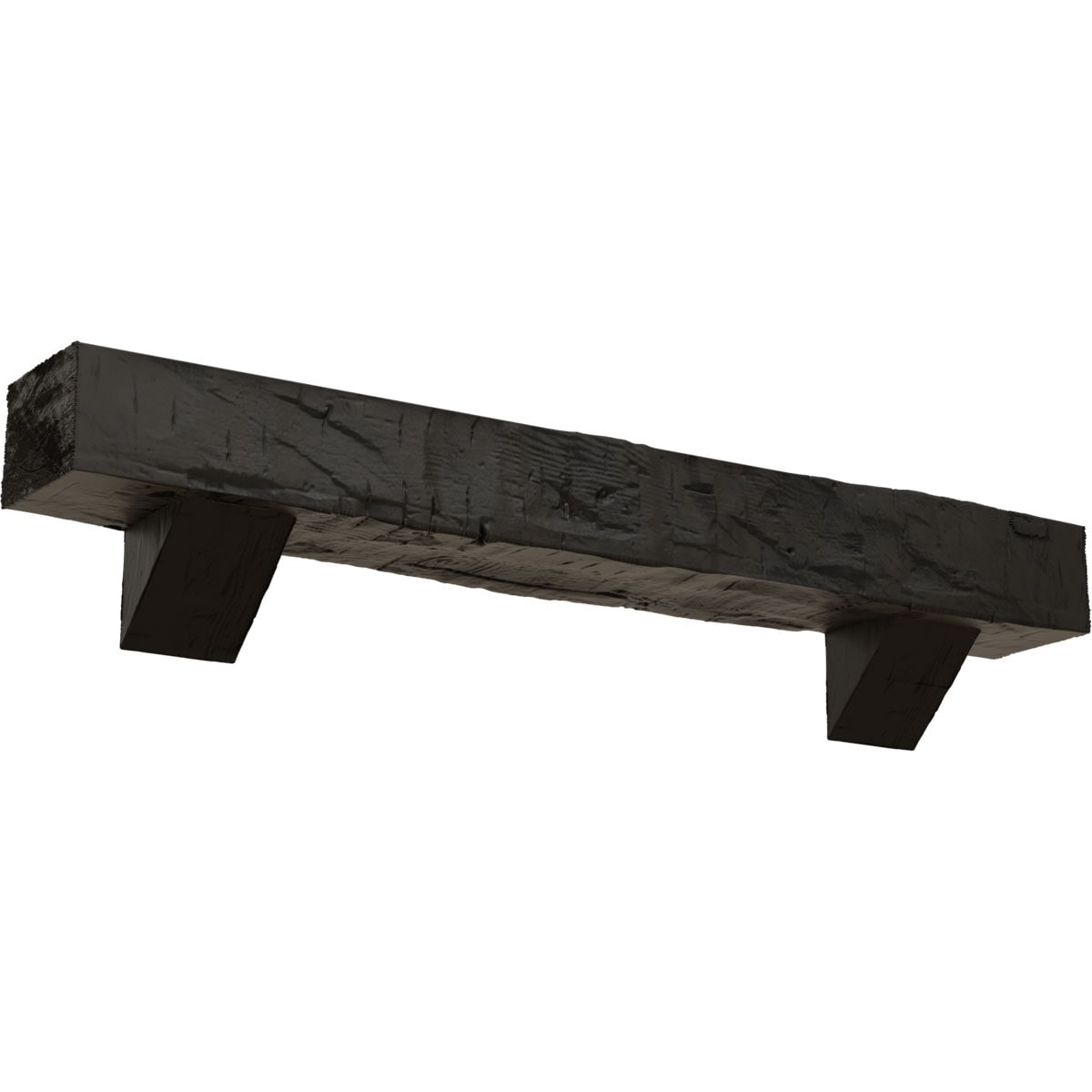 Ekena Millwork MANUHH06X10X72BKBC 72-in W x 6-in H x 10-in D Cedar (Burnished) Hollow Urethane Rustic Fireplace Mantel