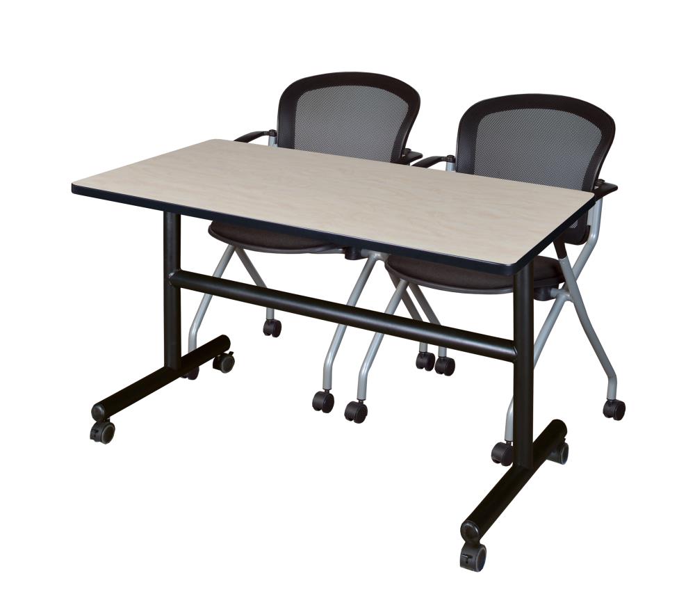 Regency MKFT4824PL23BK Training Off-white 4-Person Training Table (42-in W x 29-in H)