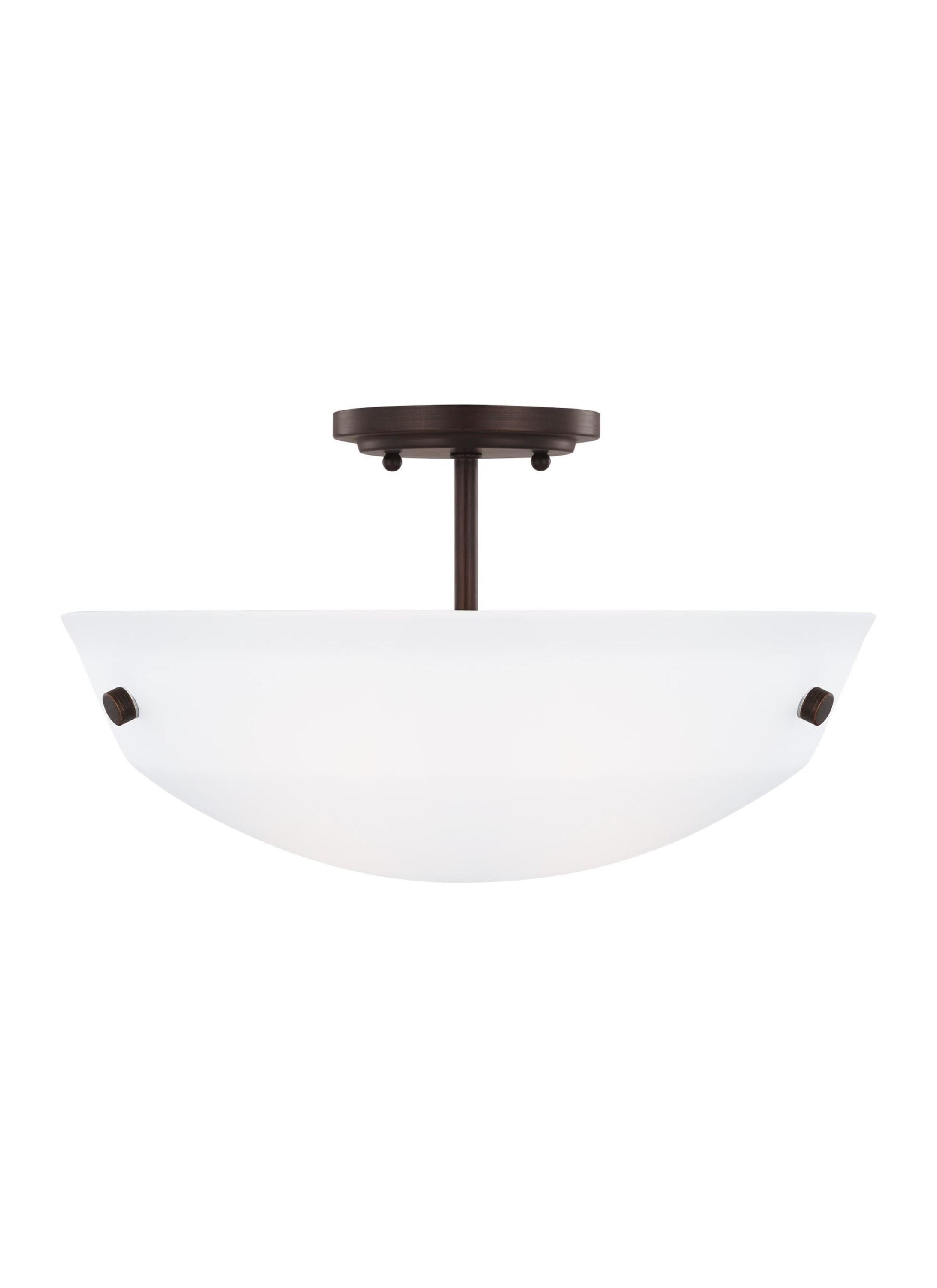 Bronze 15" Satin Etched Glass LED Pendant Light