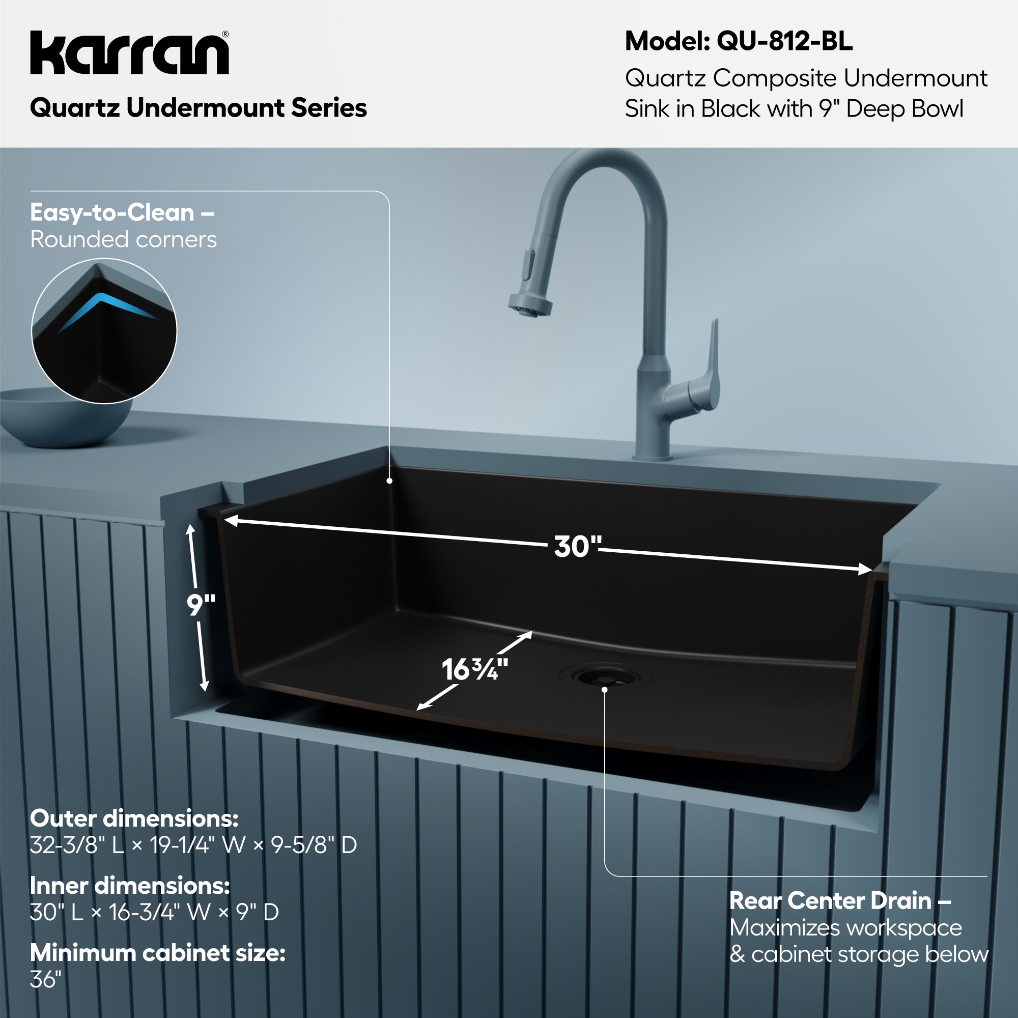 Karran QU-812-BL Kitchen-Sinks - View #7