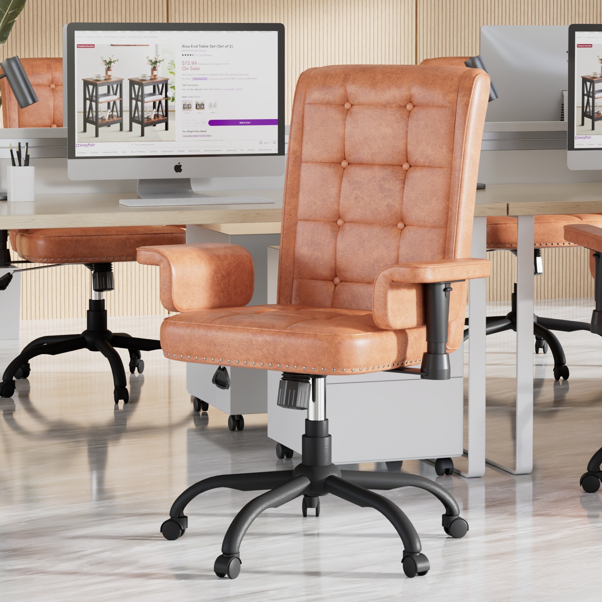 Vecelo LOE-CC06-DBN Office-Chairs - View #5