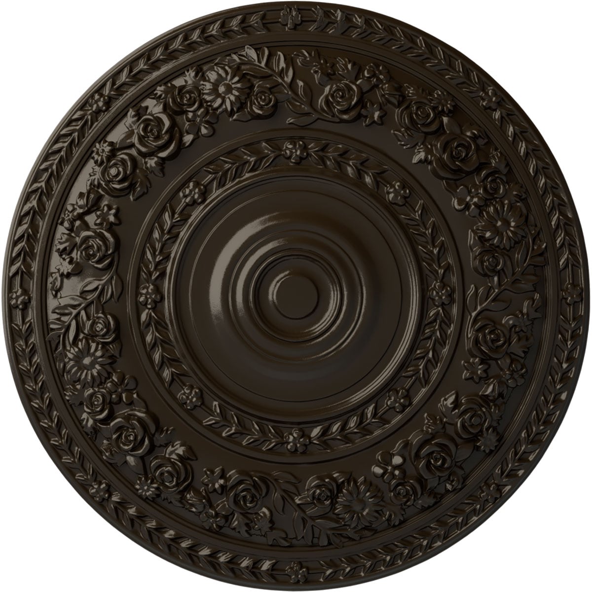 Ekena Millwork CM33ROSHF Rose 33.875-in W x 33.875-in L Painted Stone Hearth Polyurethane Whole Ceiling Medallion