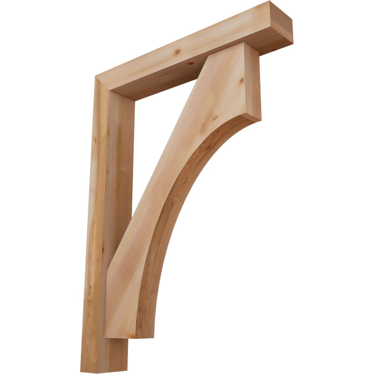 Ekena Millwork 1464460 Westlake Block Smooth Bracket with Offset Brace Western Red Cedar Wood Standard Bracket