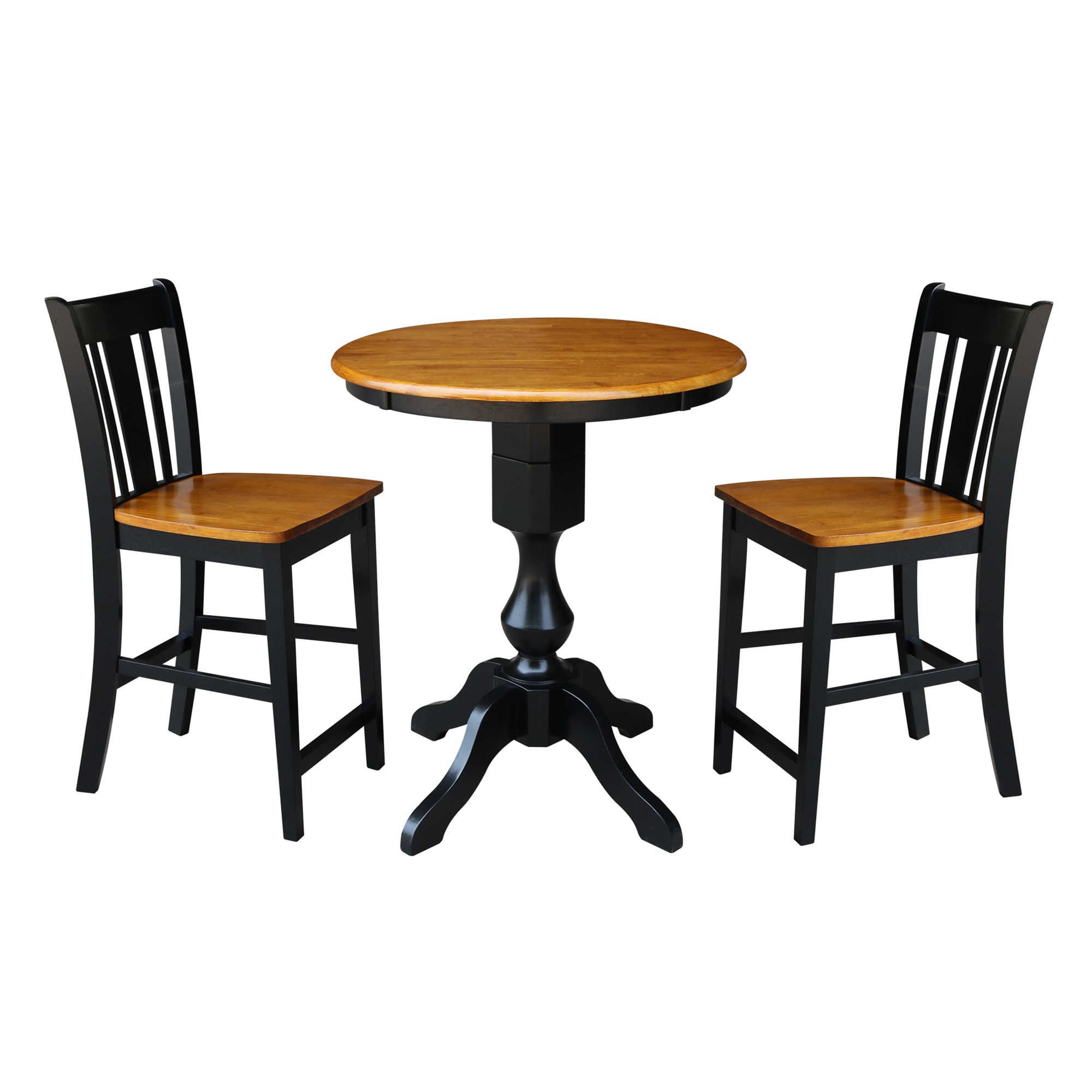 International Concepts K57-30RT-11P-S102-2 Black/cherry Casual Dining Room Set with Round Table ( Seats 2 )