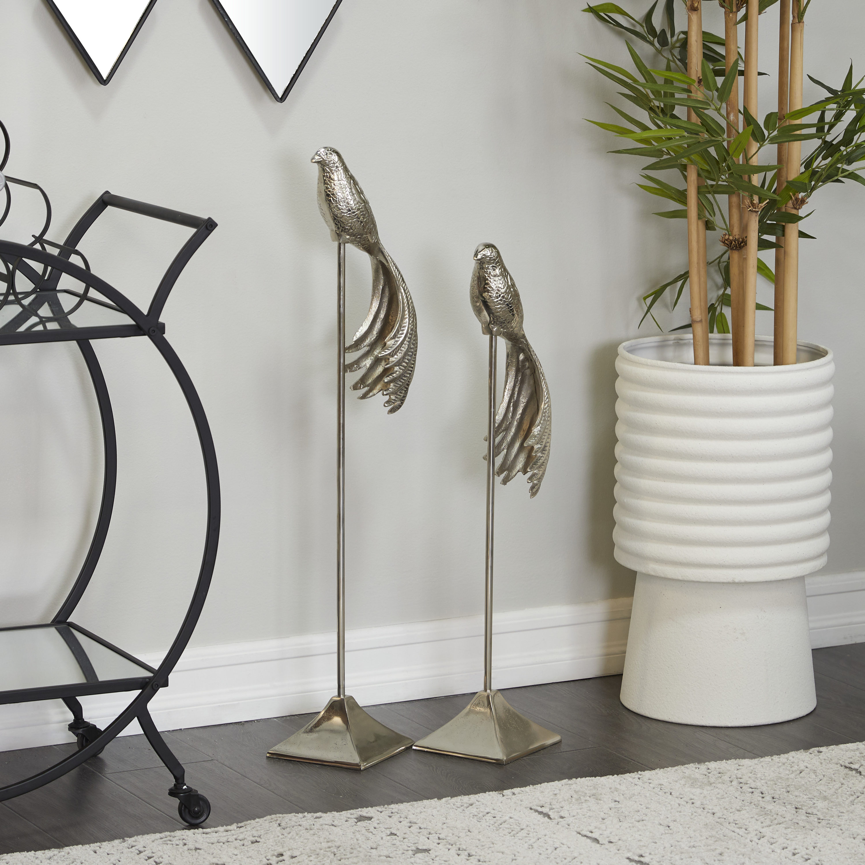 Grayson Lane 29229 2 -Pack Silver Aluminum Eclectic Sculpture