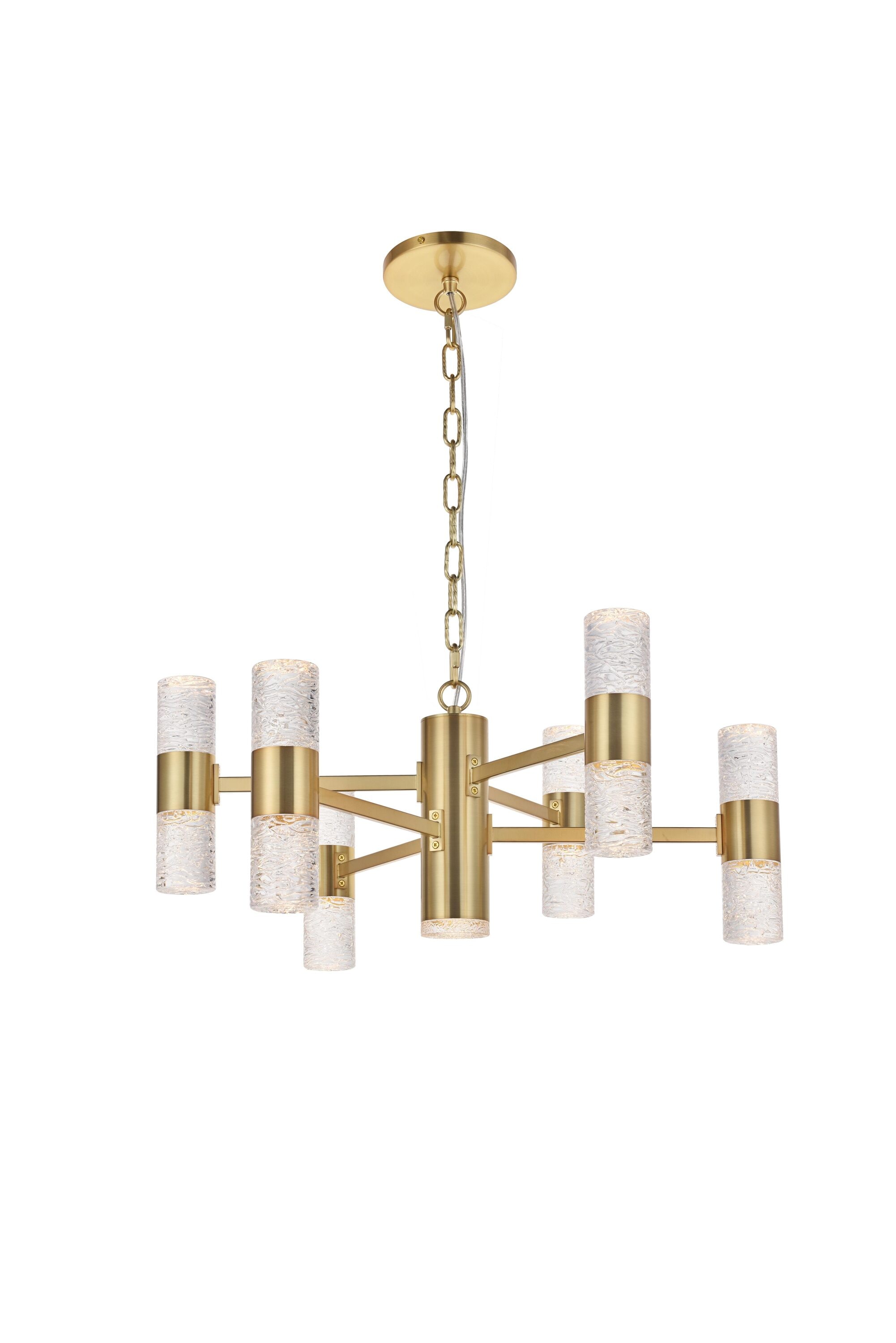 Modern Gold and Clear Glass LED Pendant Light Fixture