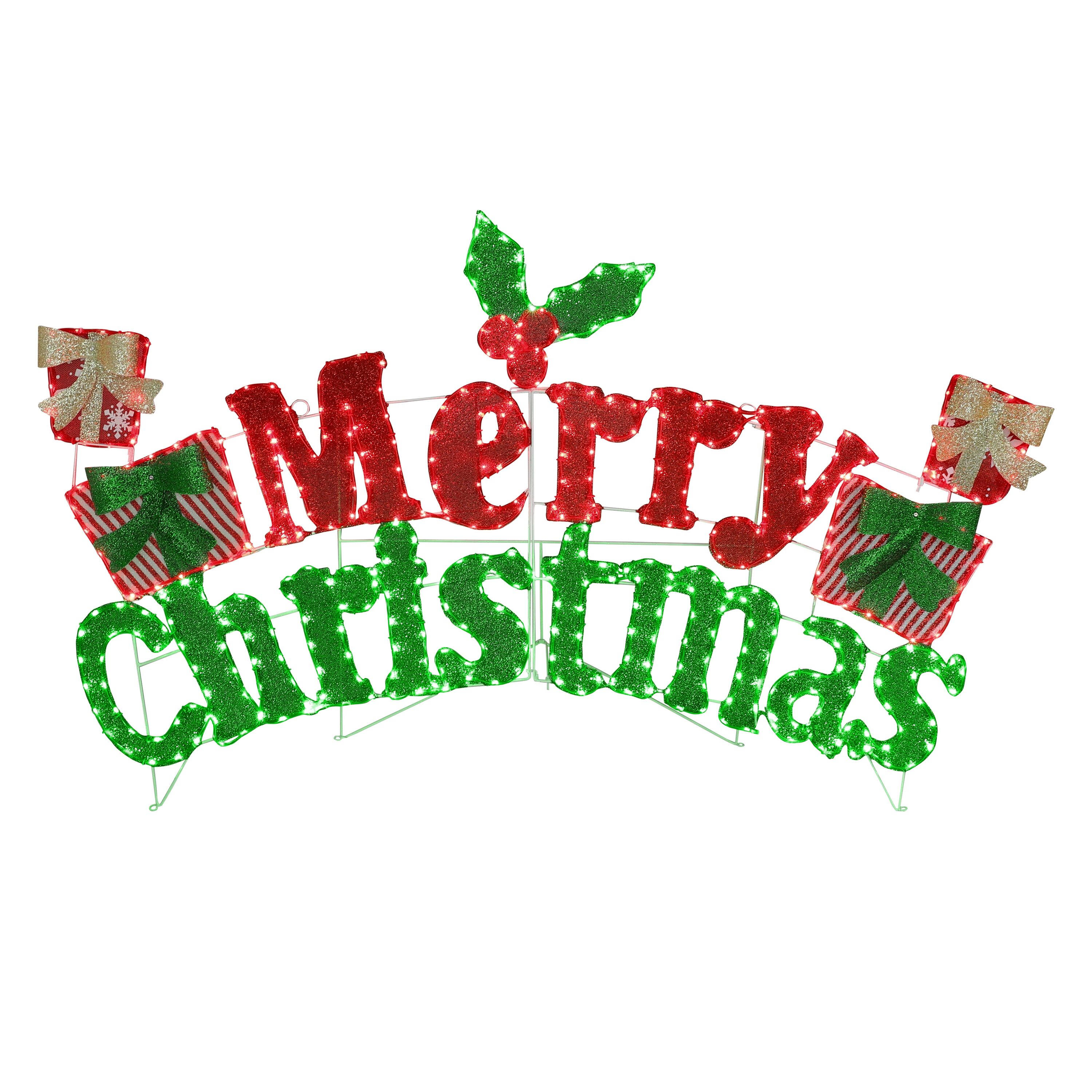 VEIKOUS 26.97-in Freestanding Santa Yard decoration with Clear LED Lights