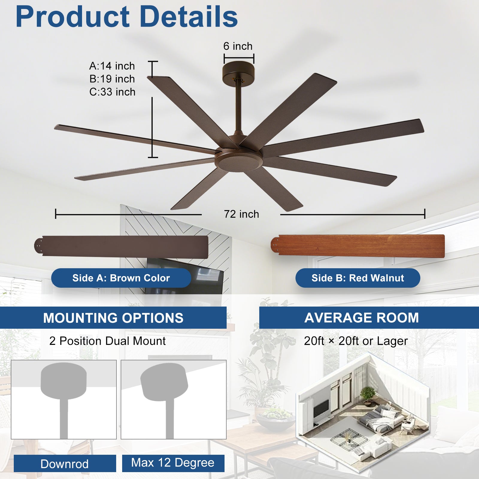 Dovanpaul 197-72B-BR-LW-2 Ceiling-Fans - View #3
