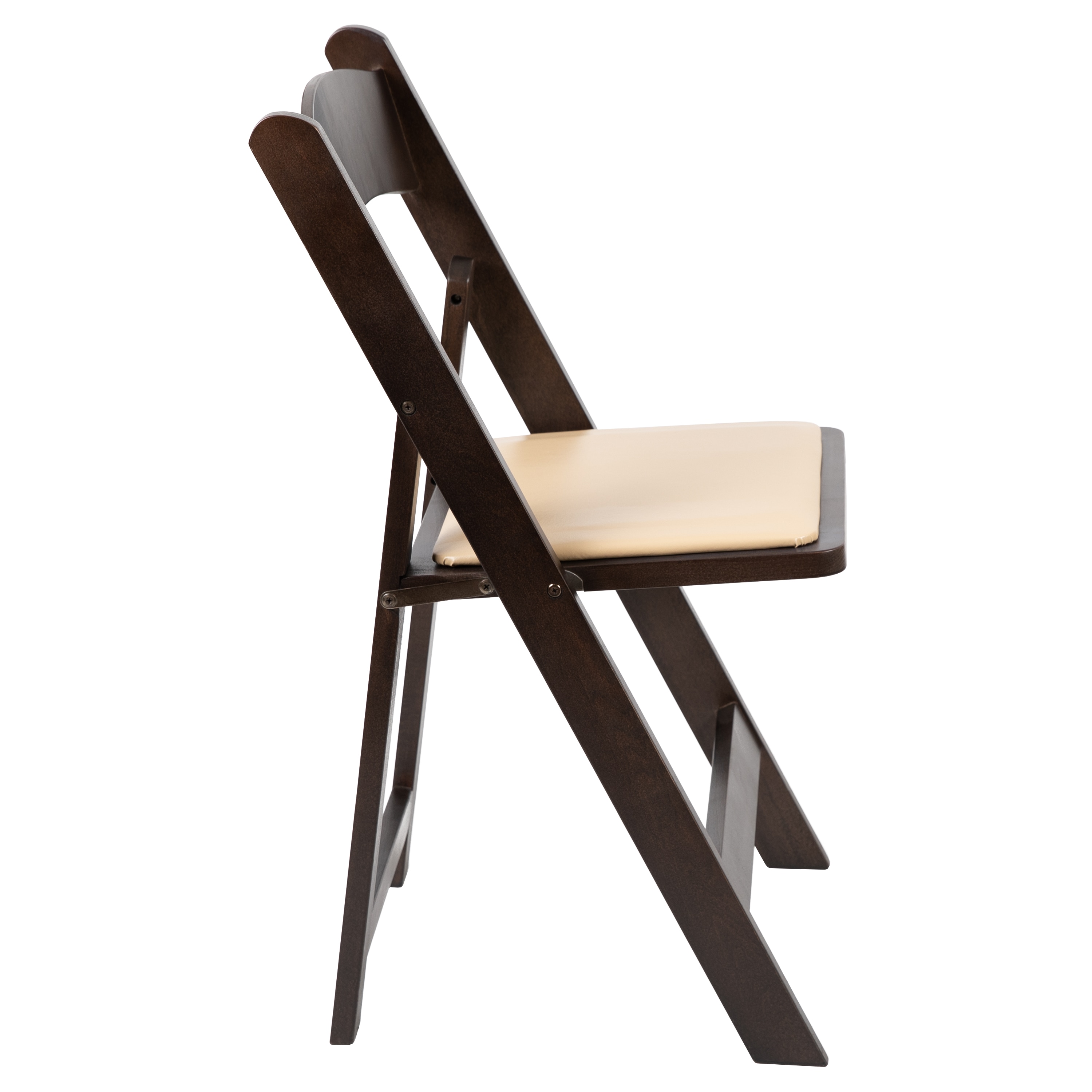 Elegant Chocolate Folding Chair with Detachable Vinyl Seat