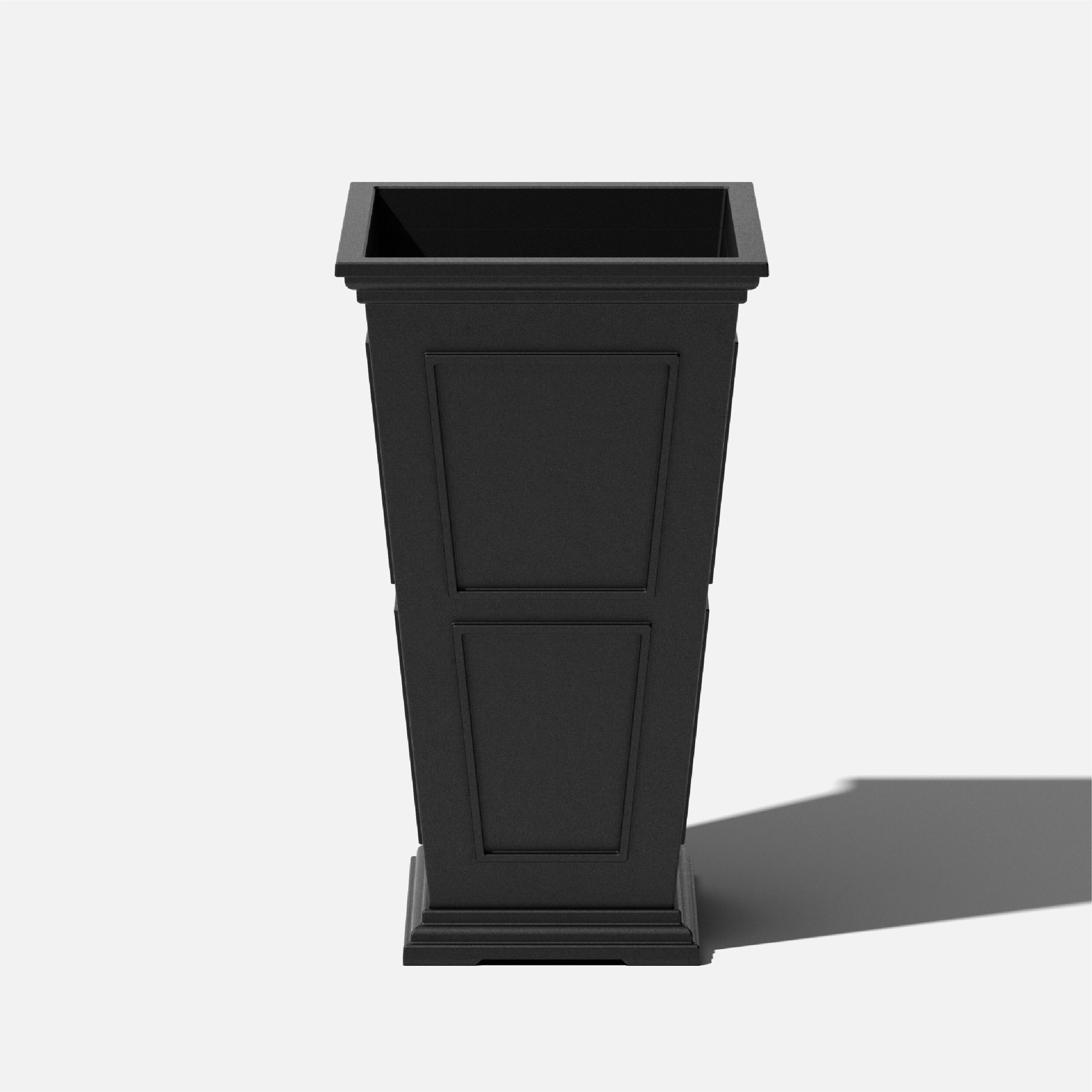 Veradek BXVTL26B Rectangle 14.75-in W Large Black Plastic Indoor/Outdoor Planter with Drainage Holes