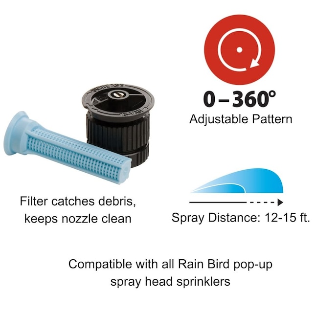 Rain Bird Plastic 12 ft. Adjustable Spray Nozzle Rain Bird Plastic 12 ft. Adjustable Spray Nozzle