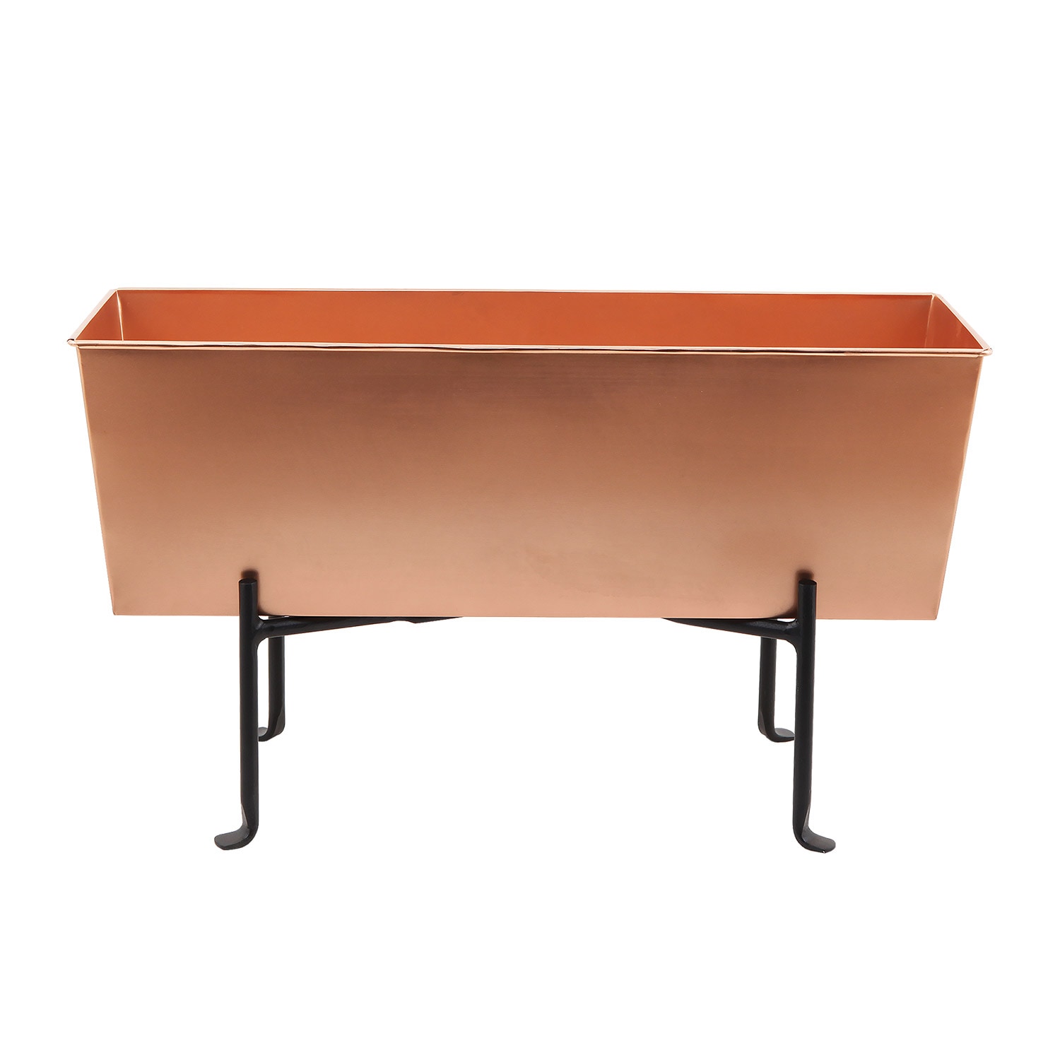 Minuteman International C-09C-S1 13.25-in W Medium Copper Metal Contemporary/Modern Indoor/Outdoor Window box with Drainage Holes Stand Included