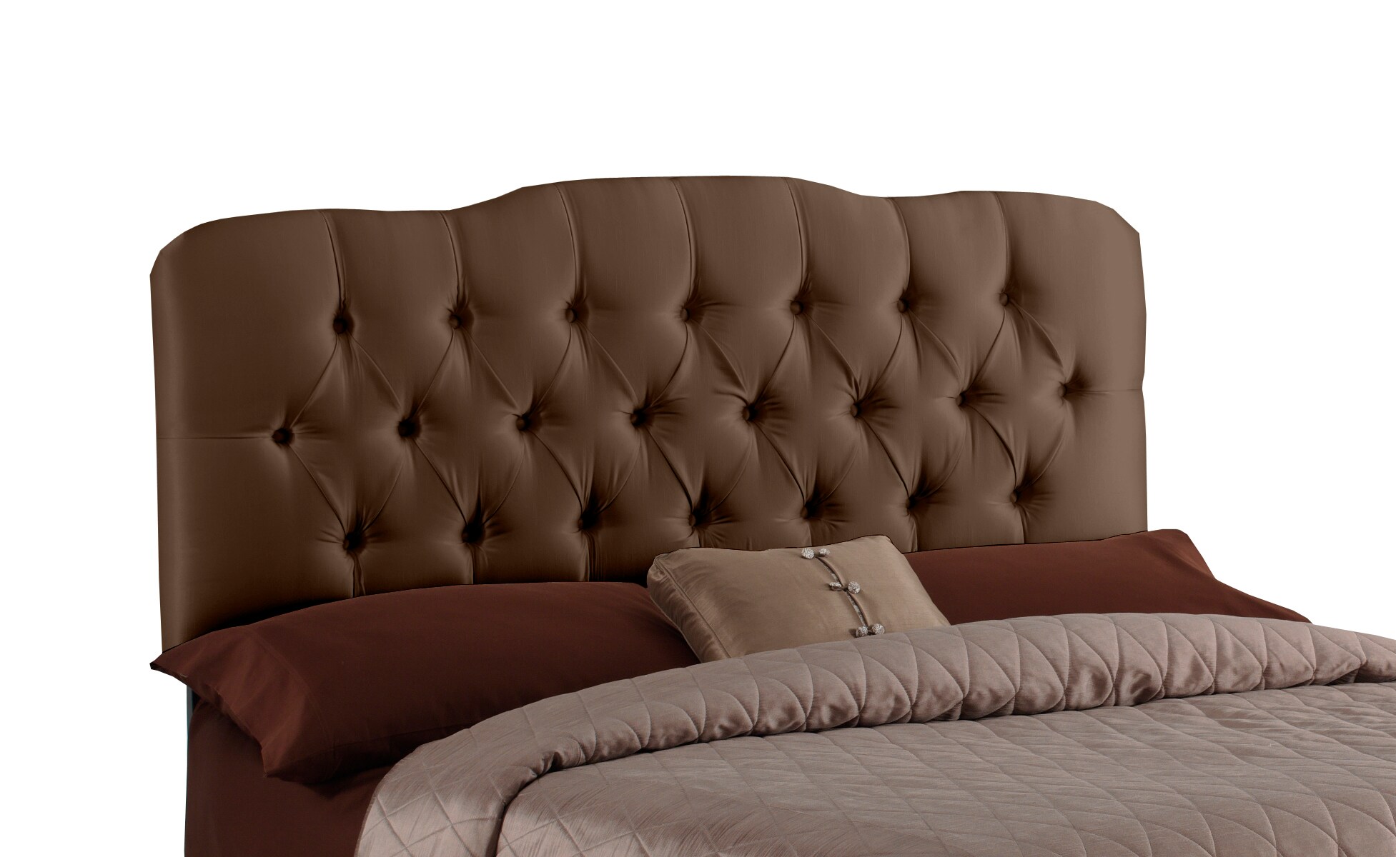 Skyline Furniture Quincy Collection Chocolate Full Textured Cotton  Headboard at