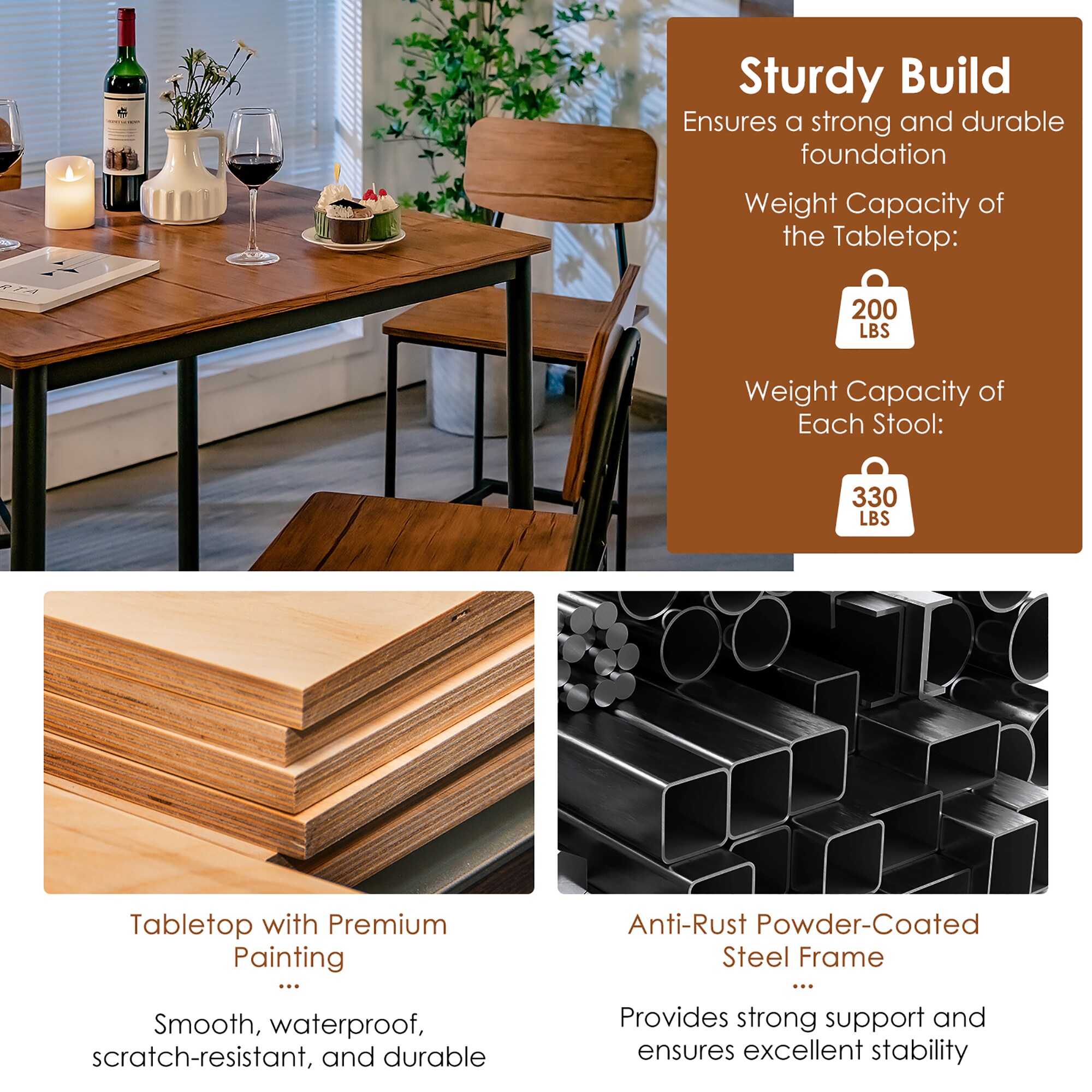 Goplus LWS00458 Dining-Sets - View #4