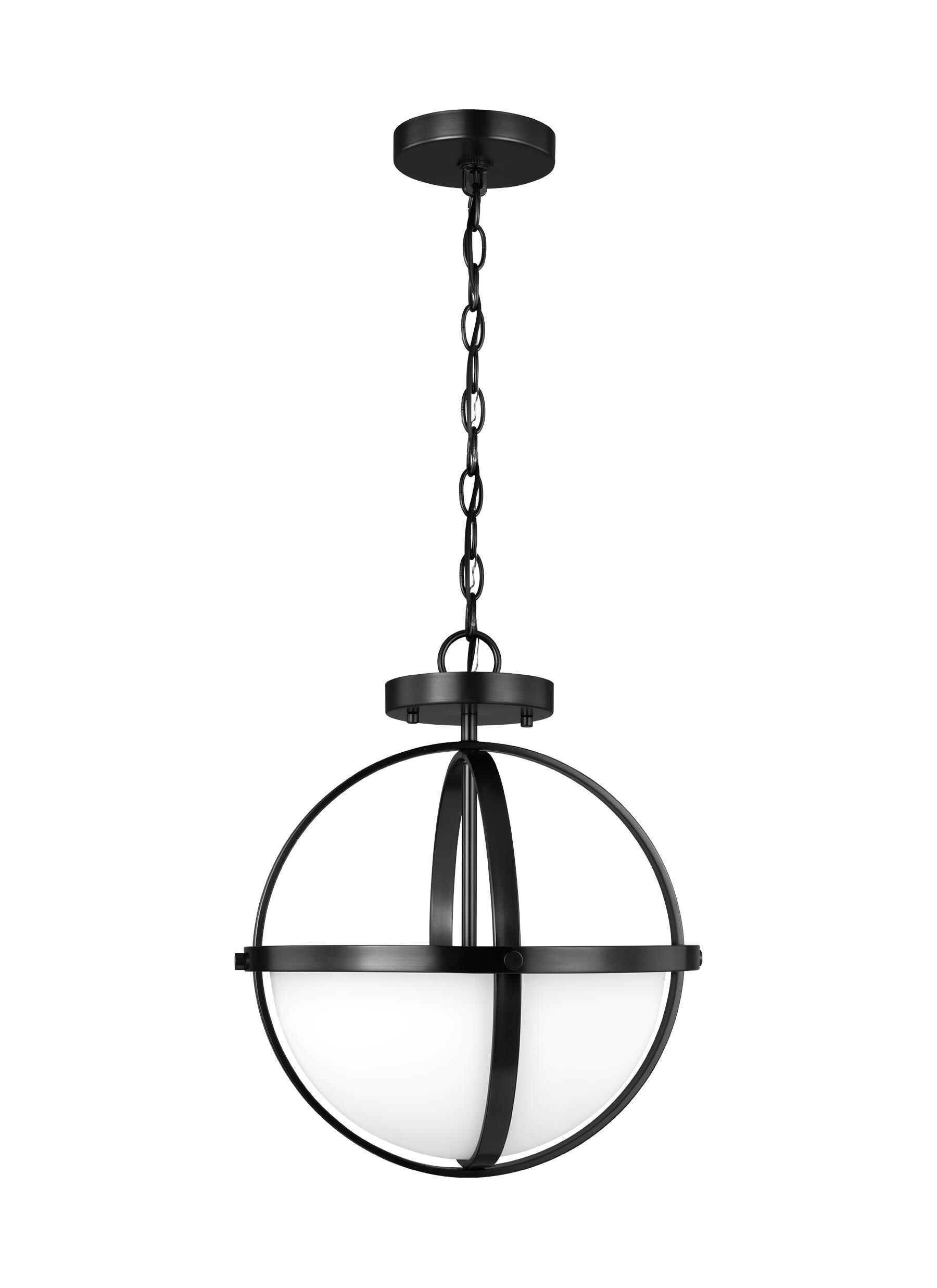 Generation Lighting 7724602-112 Alturas 2 -Light 14-in Matte Black Semi Flush Mount Light