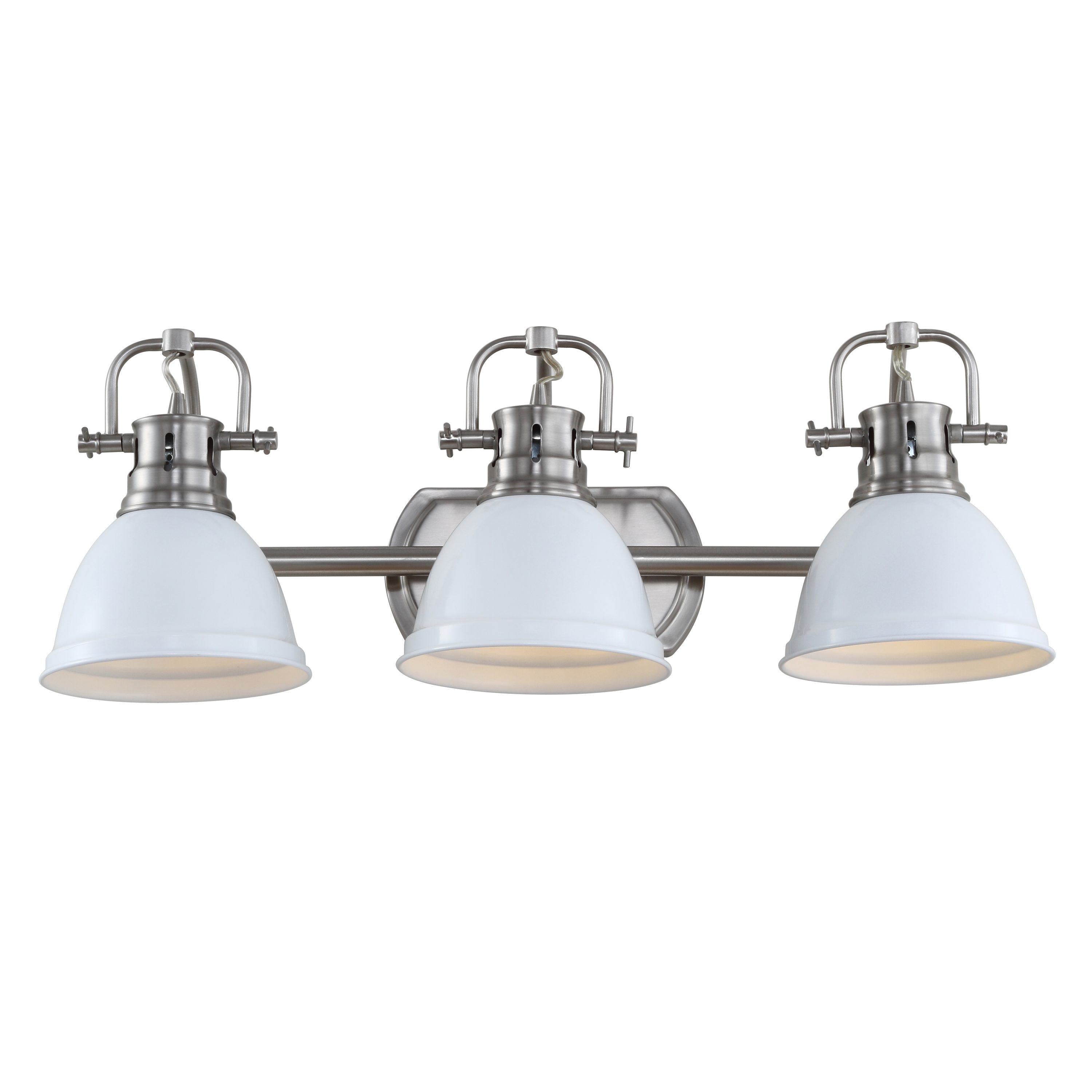 Roland 24.25" White and Nickel Three-Light Bathroom Sconce