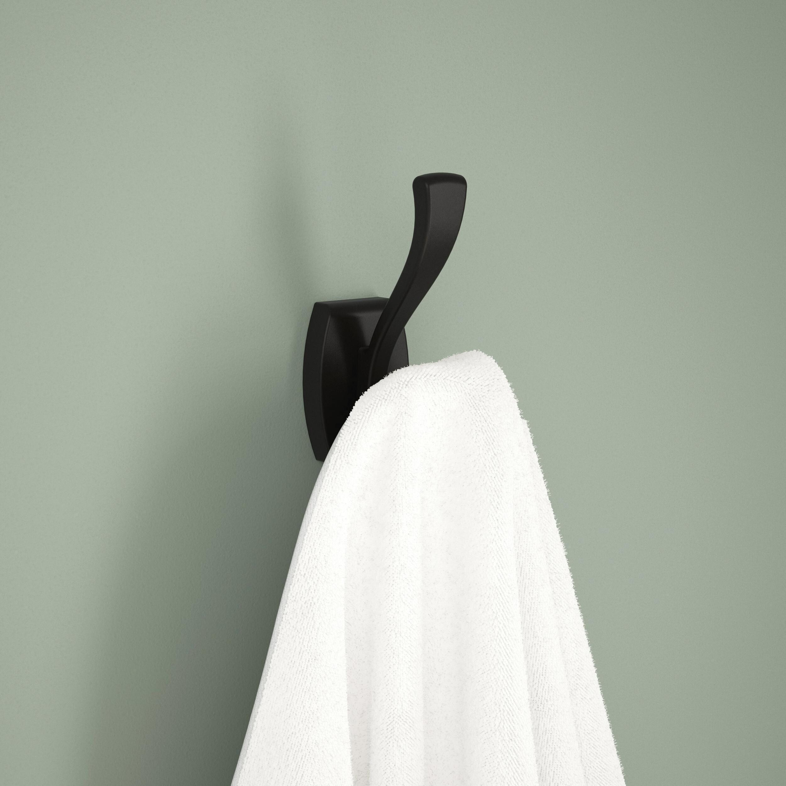 Delta Dansant Matte Black Double-Hook Wall Mount Towel Hook in the Towel  Hooks department at