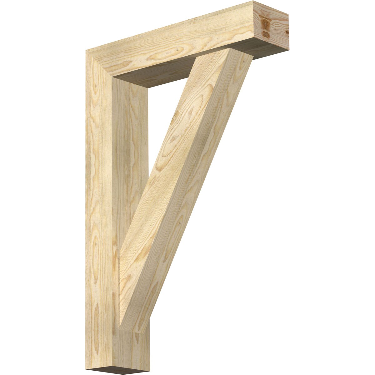 Ekena Millwork 1464948 Traditional block rough sawnbracket with offset brace 6-in x 24-in x 36-in Douglas fir Brown Wood Standard bracket