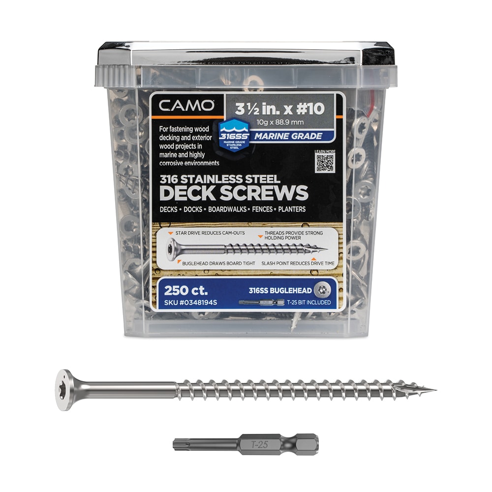 CAMO 0348194S #10 x 3-1/2-in Wood to wood Deck Screws ( 250 -Per Box )