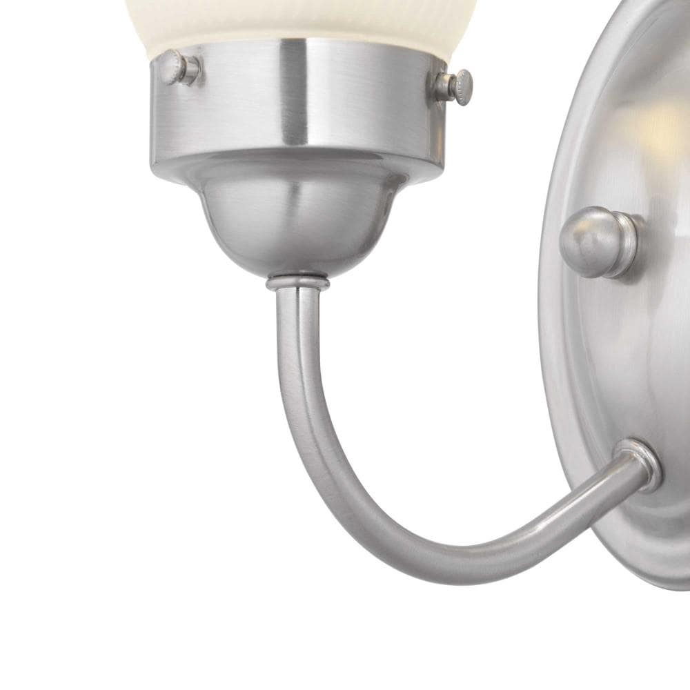 Brushed Nickel Fluted Glass 8.25" Vanity Light