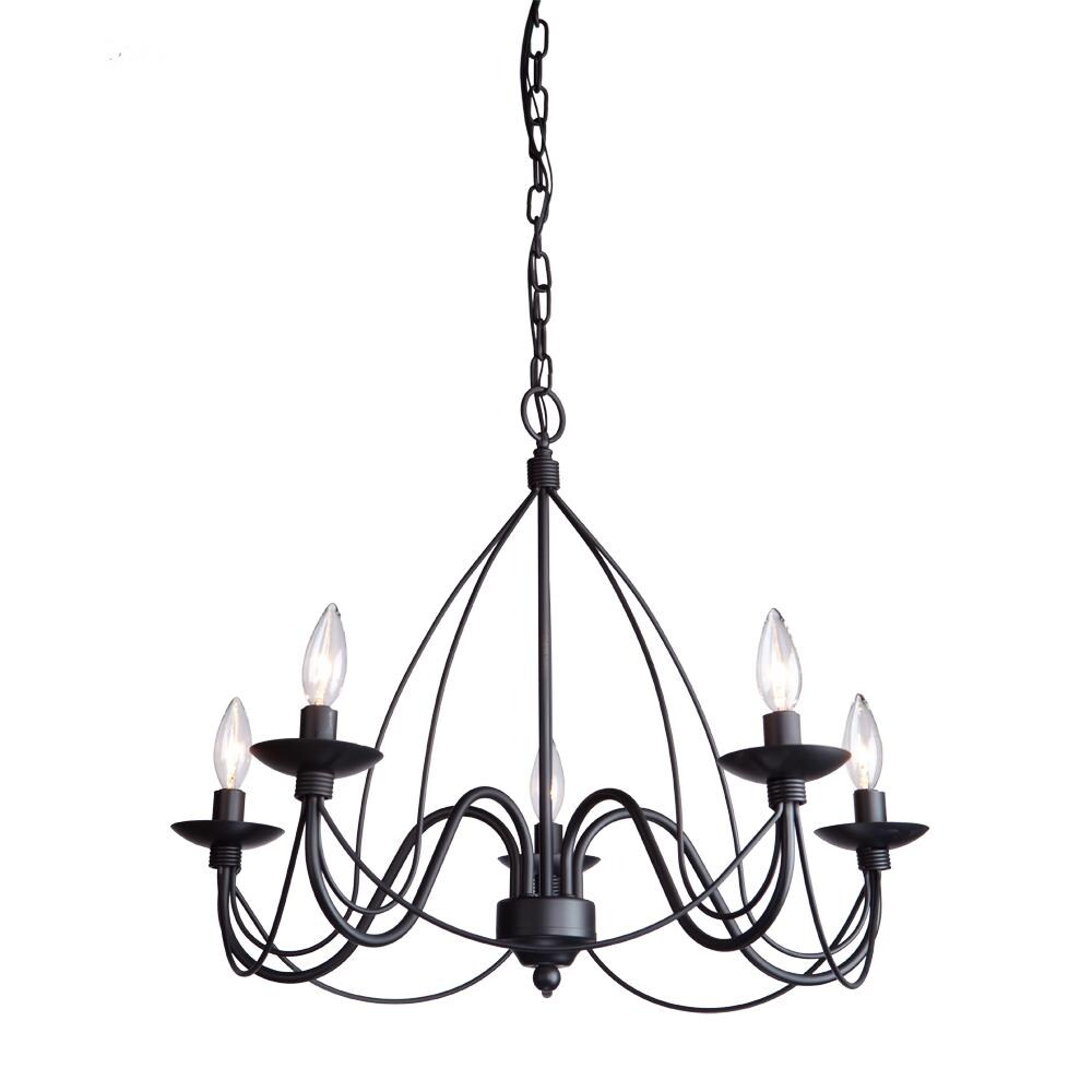 black iron chandelier lowes