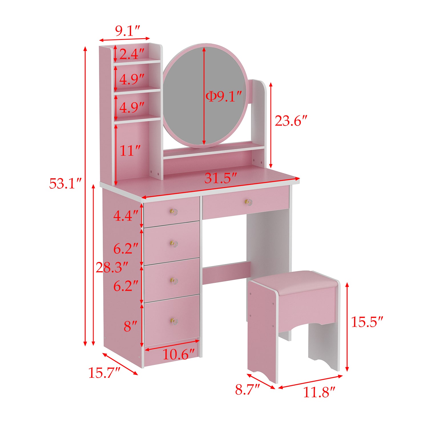 FUFU&GAGA LNN-WFKF210095-02 Bedroom-Vanities - View #10