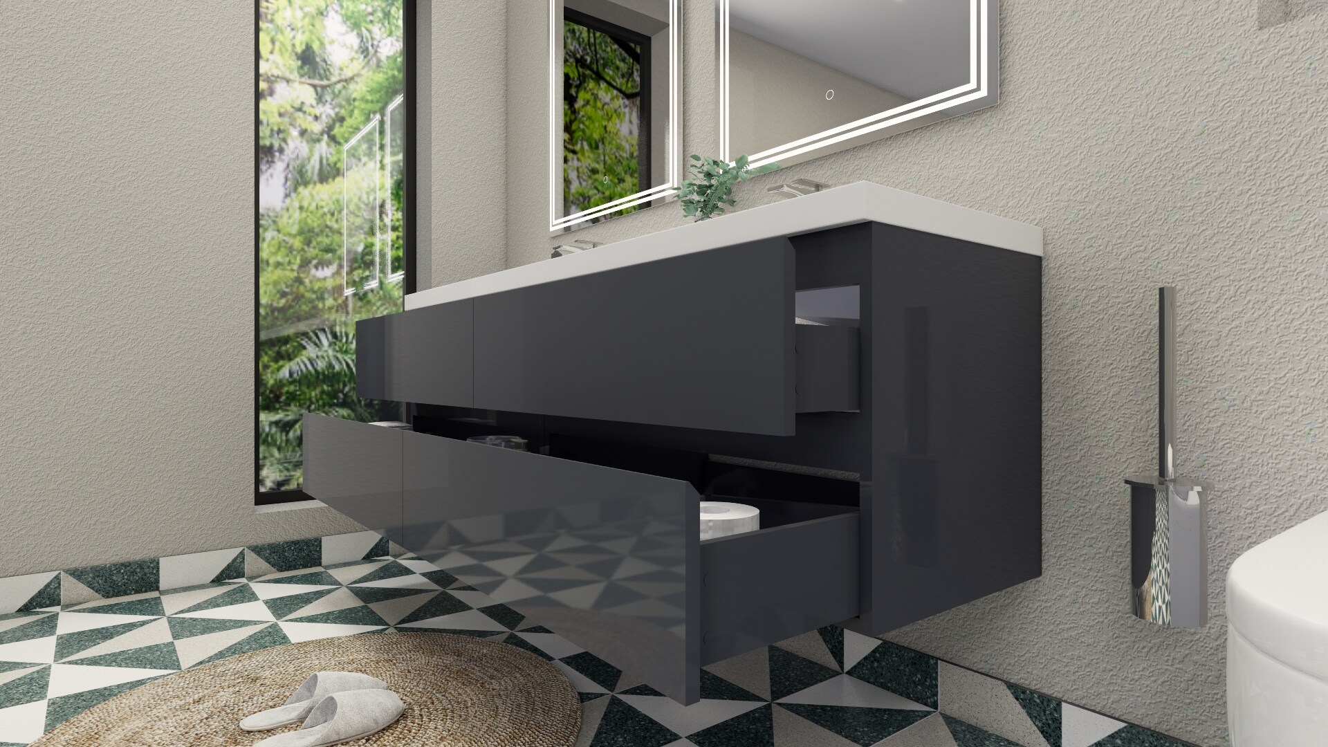 Moreno Bath MOB72-GR Bath-Vanity-Combo - View #7