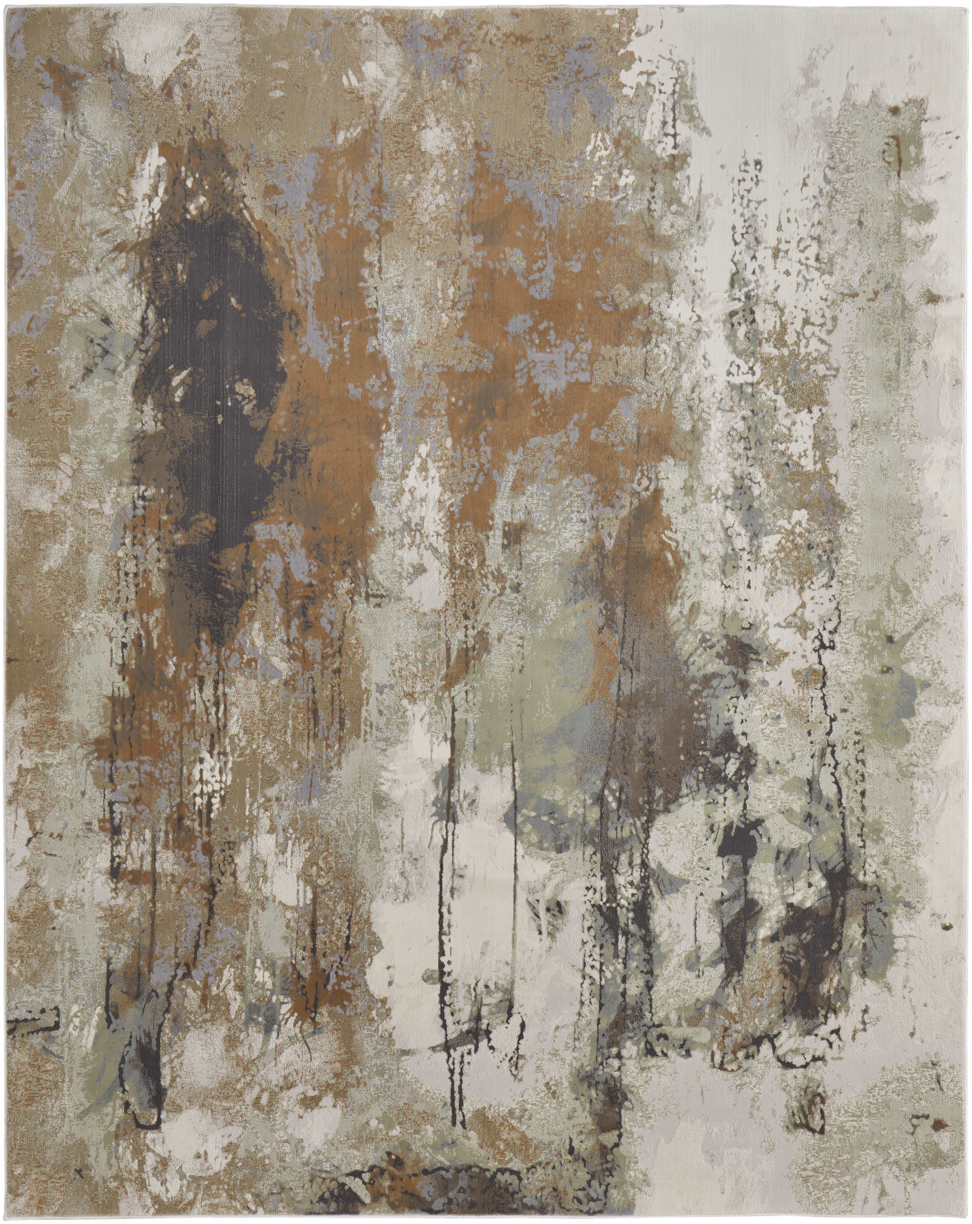Room Envy CLOR39K1BRNBGEJ00 12 x 15 (ft) Loomed Polypropylene Orange/Purple/Green Rectangular Indoor Abstract Area rug