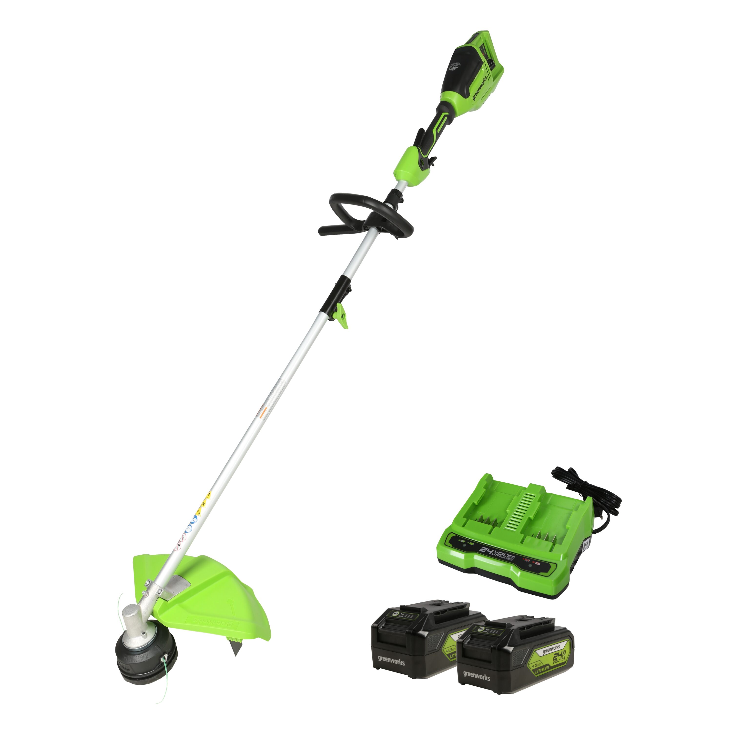 Greenworks ST48L4410 24-volt 16-in Split Shaft Attachment Capable Battery String Trimmer 4 Ah (Charger Included)