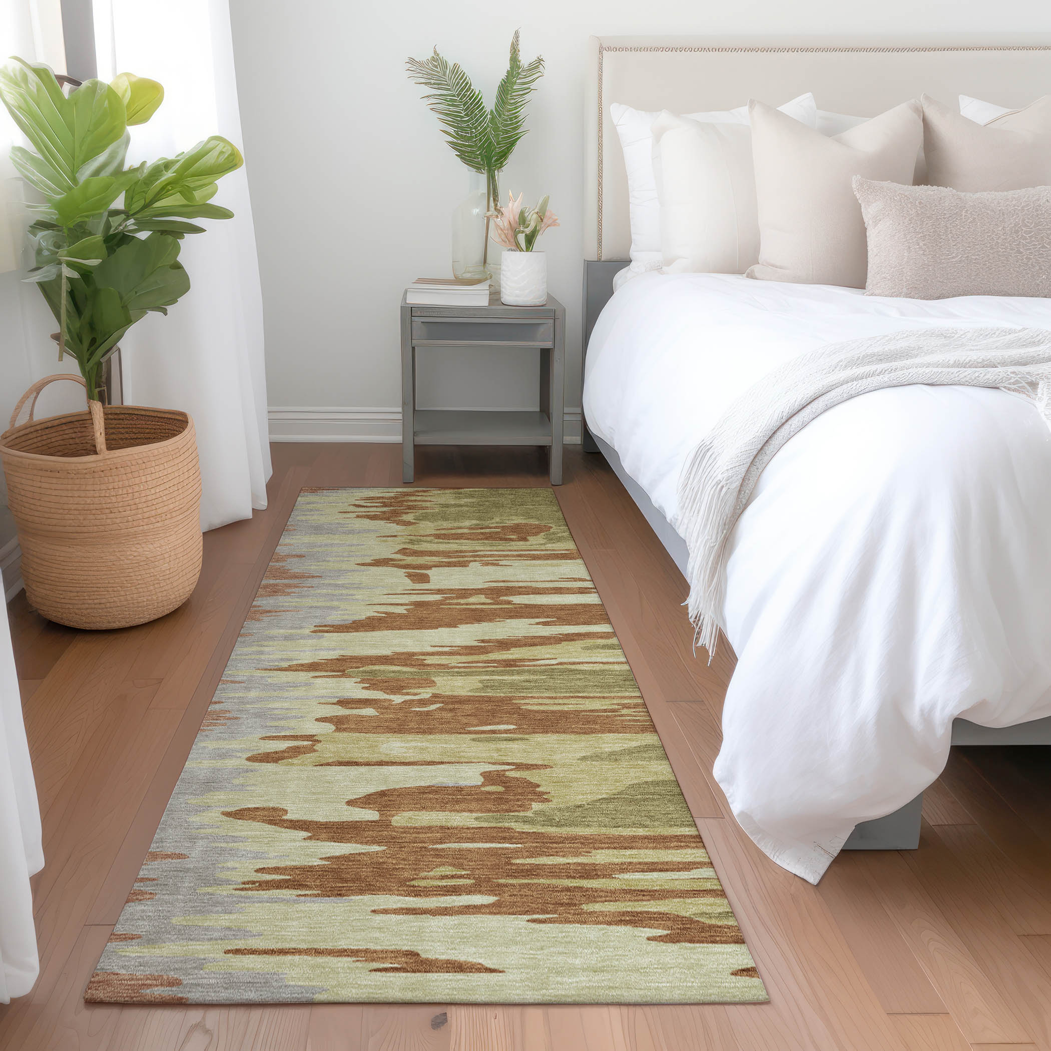 Addison Rugs ACN1050RU2X8 Chantille ACN1050RU 2 x 7 (ft) Polyester Rust Rectangular Indoor/Outdoor Geometric Machine washable Runner rug