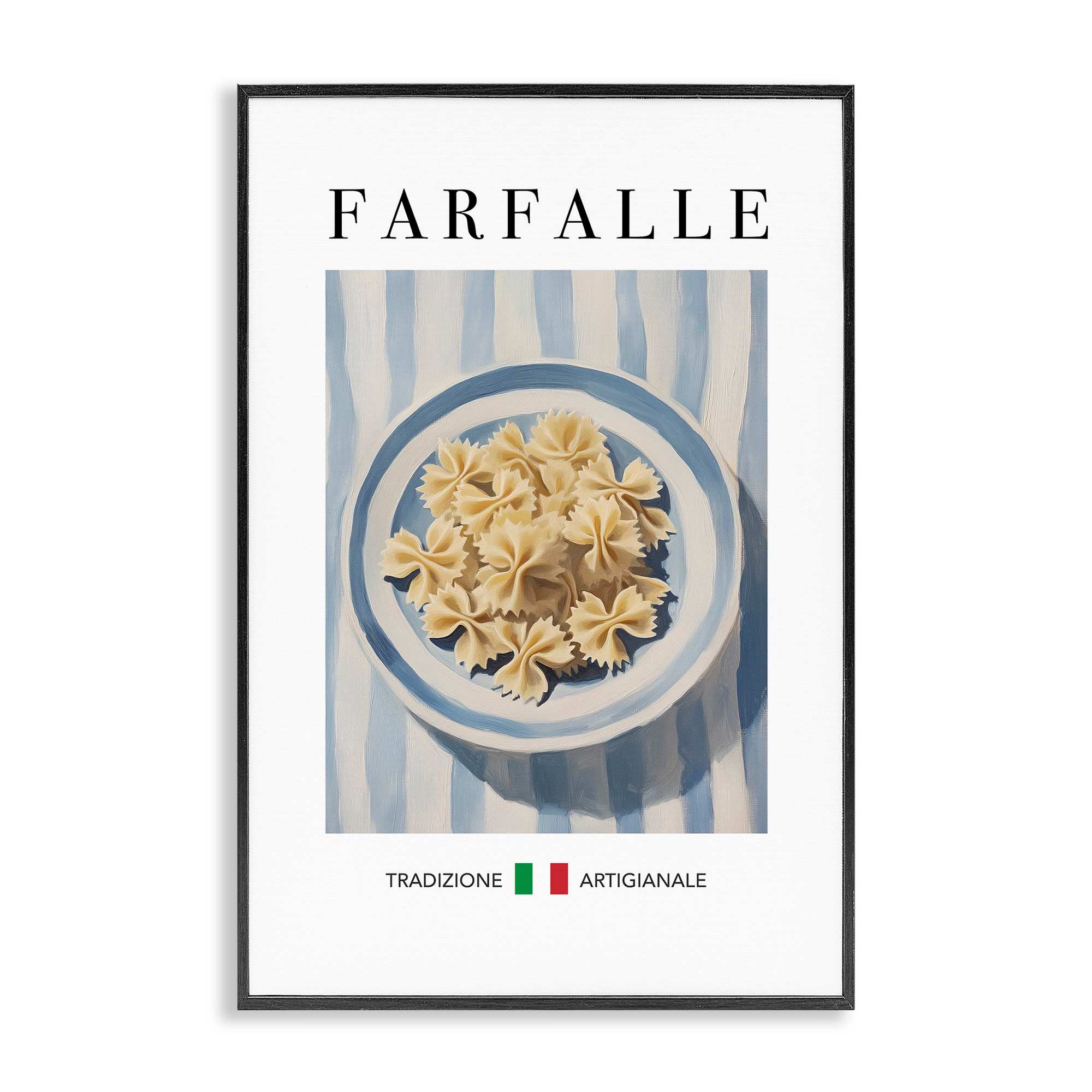Stupell Industries BT-216-FR-16X24 Traditional Farafalle Pasta Black Framed Giclee Art By Andreas Magnusson 16 x 24