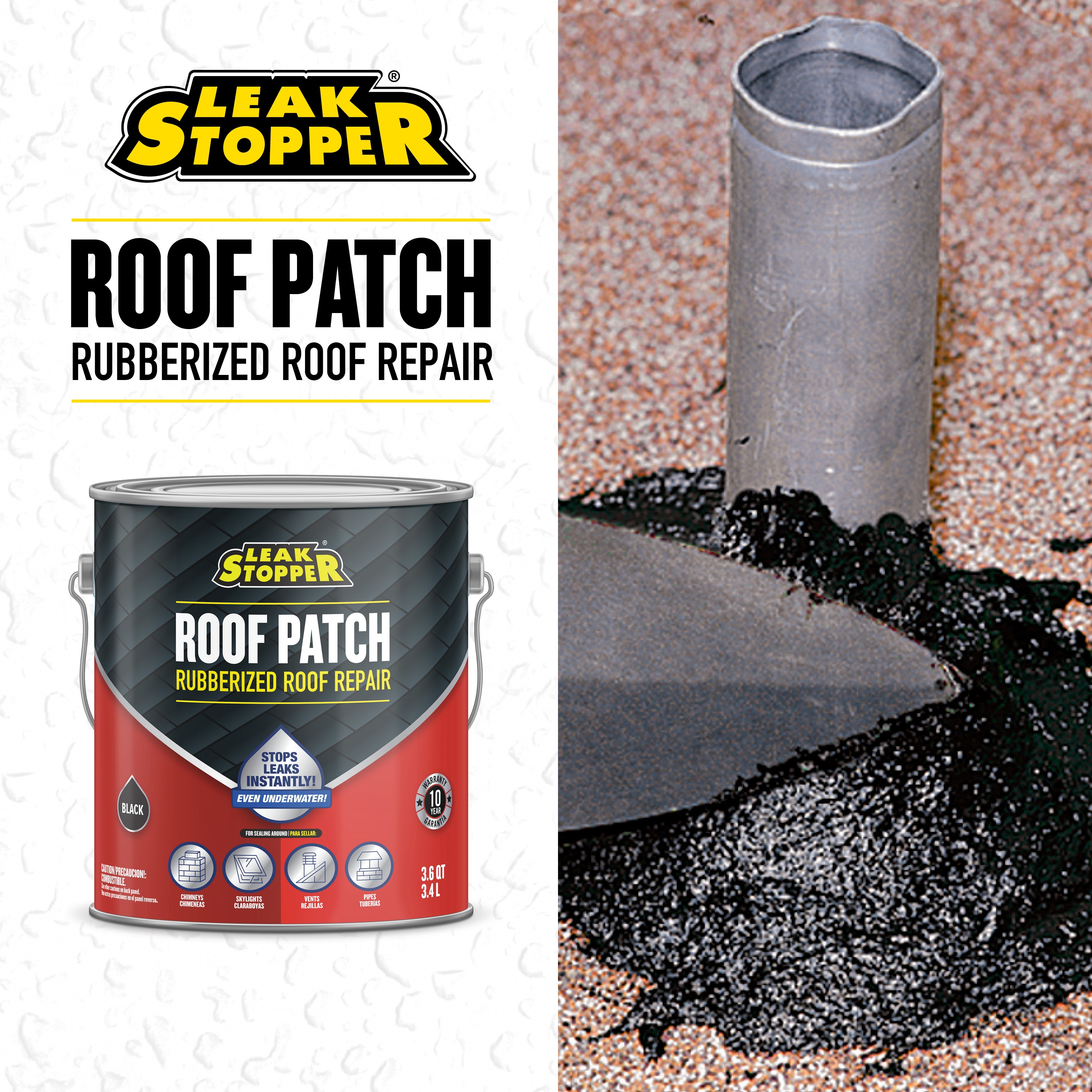 LEAK STOPPER 3.6-quart Fibered Waterproof Cement Roof Sealant in