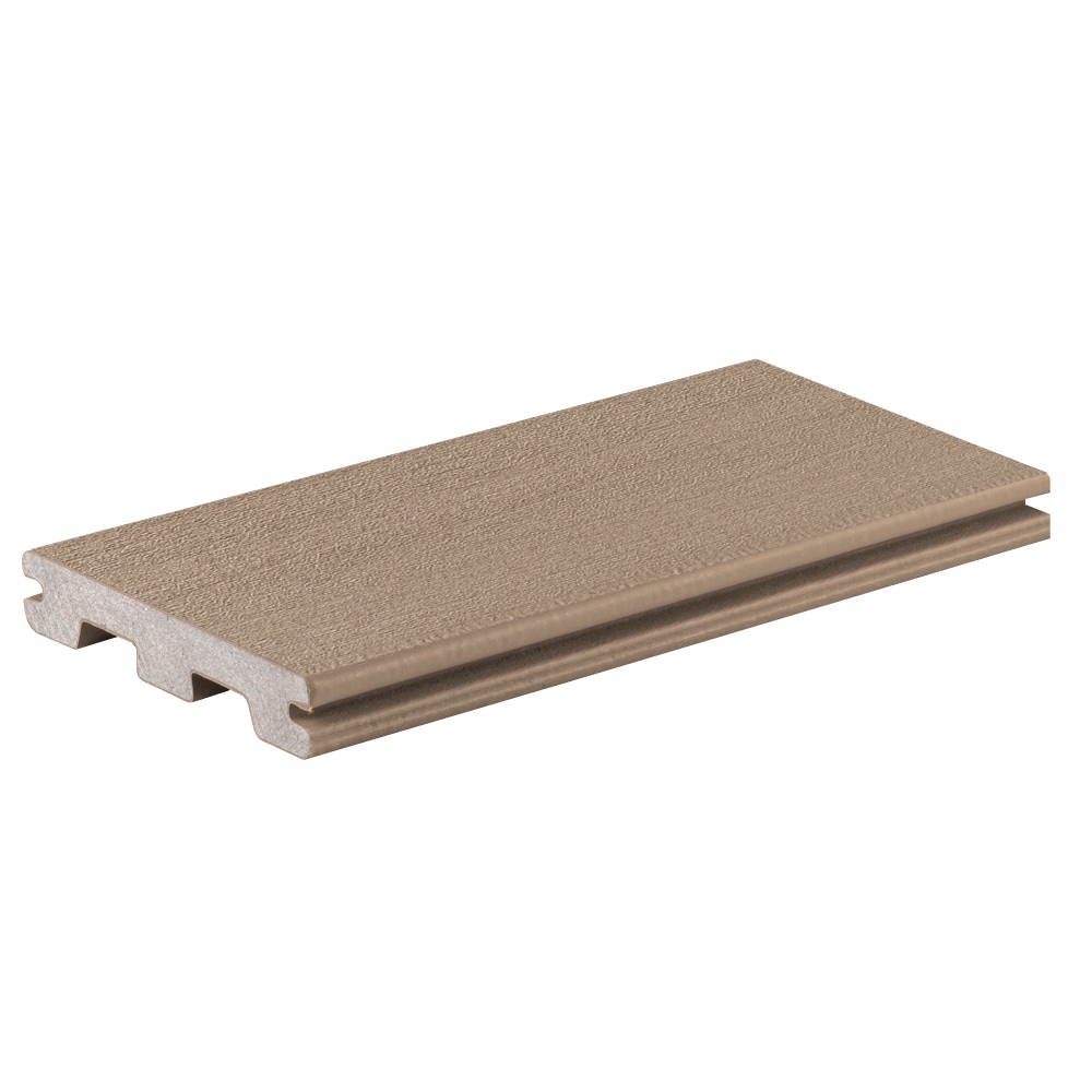 Terrain 1-in x 6-in x 16-ft Sandy Birch Grooved Composite Deck Board in Brown | - TimberTech TCGV5416SB