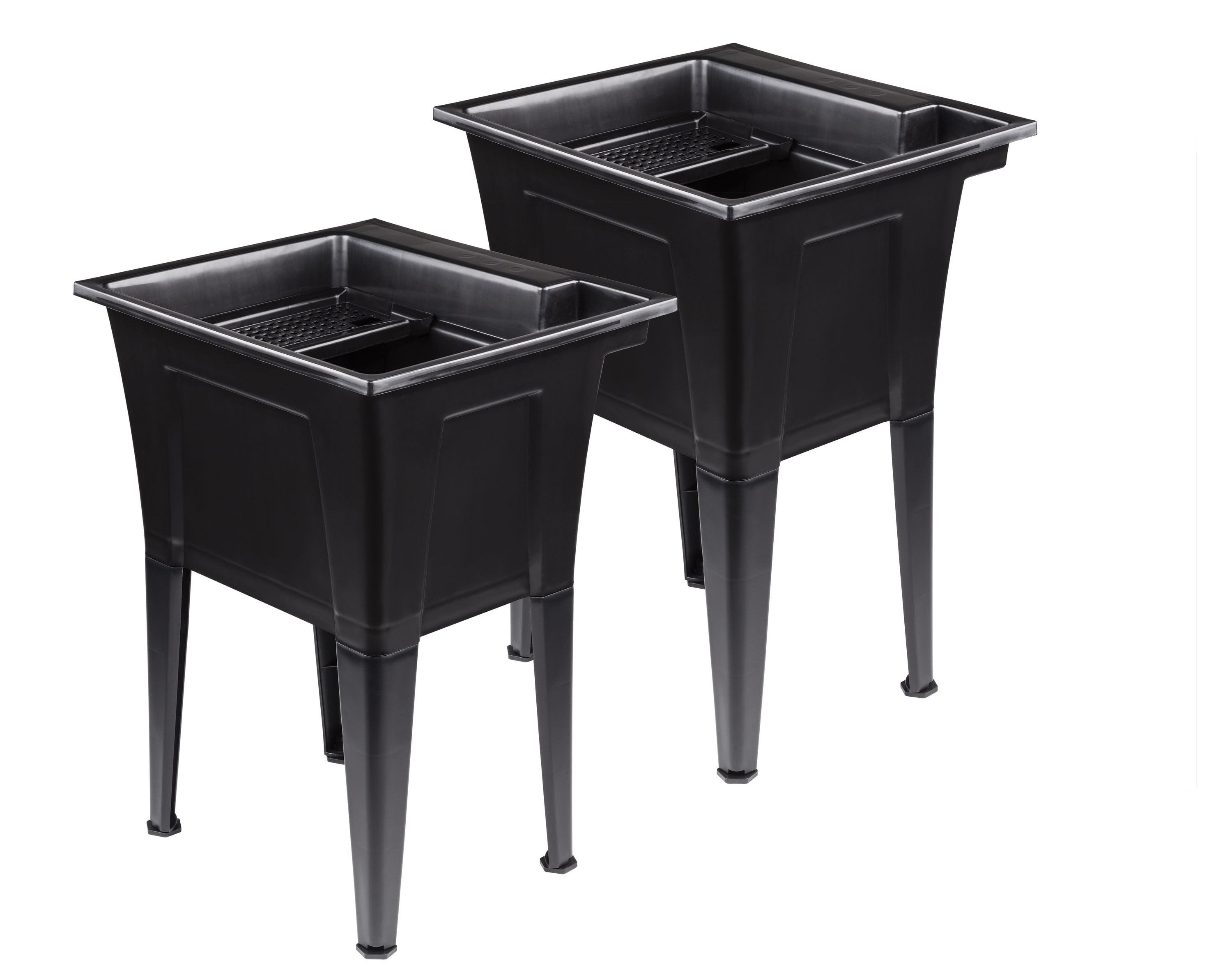 RuggedTub 24.25-in X 22-in 1-Basin Black Freestanding Utility Tub B24B ...