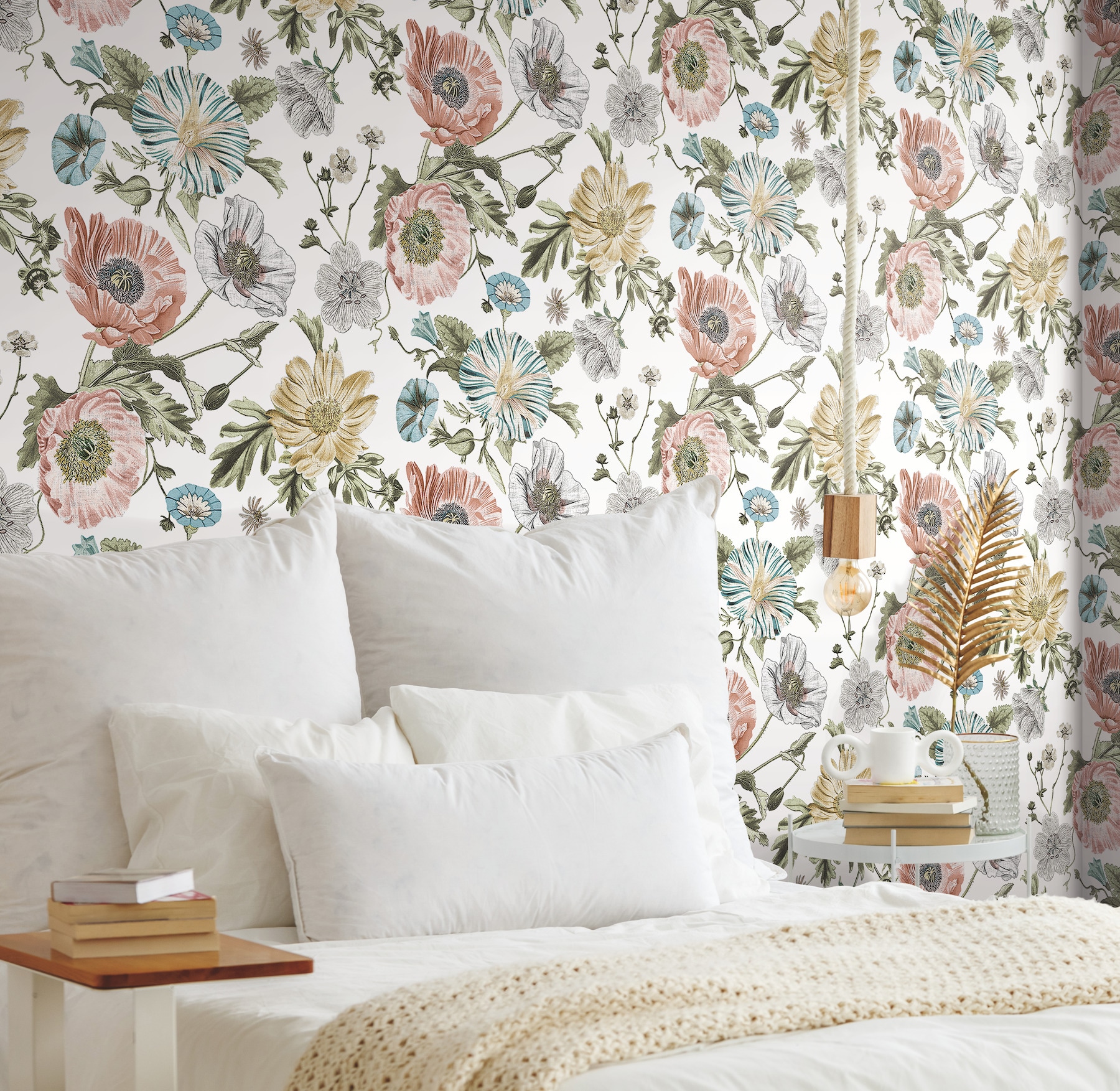 allen  roth 3075sq ft Multicolor Vinyl Floral Selfadhesive Peel and Stick  Wallpaper in the Wallpaper department at Lowescom